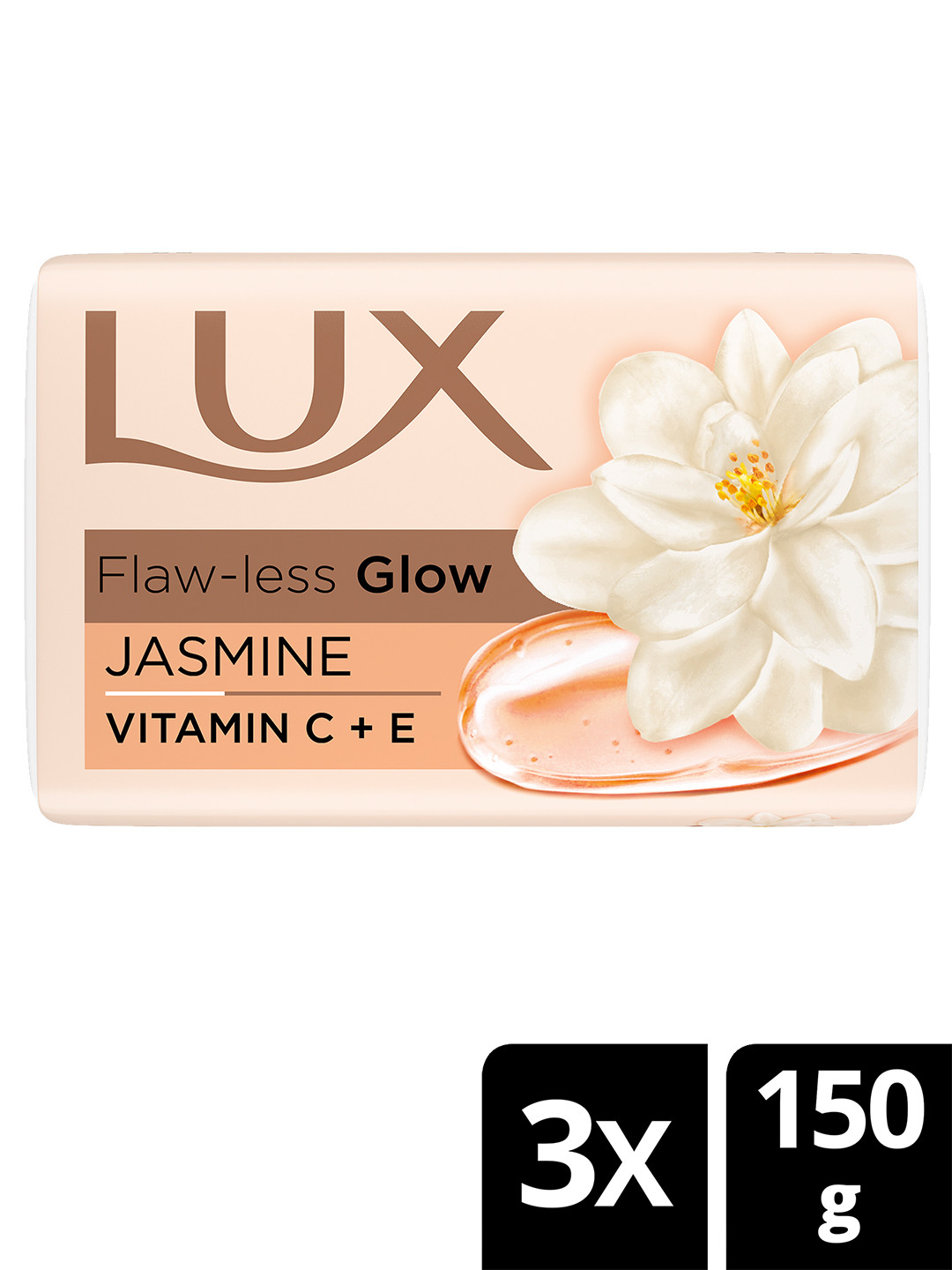 LUX Set of 3 Flaw-Less Glow Jasmine Soap wit Vitamin C & E - 150 g Each