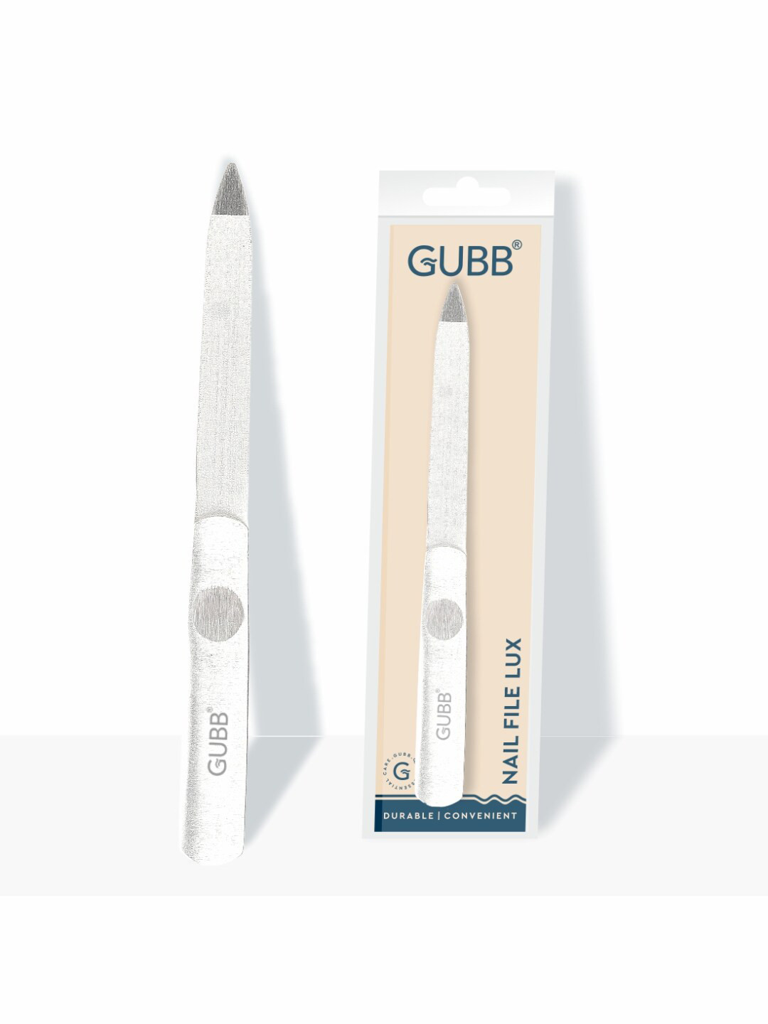 GUBB Super Compact Stainless Steel Metal Nail Filer Lux - Silver