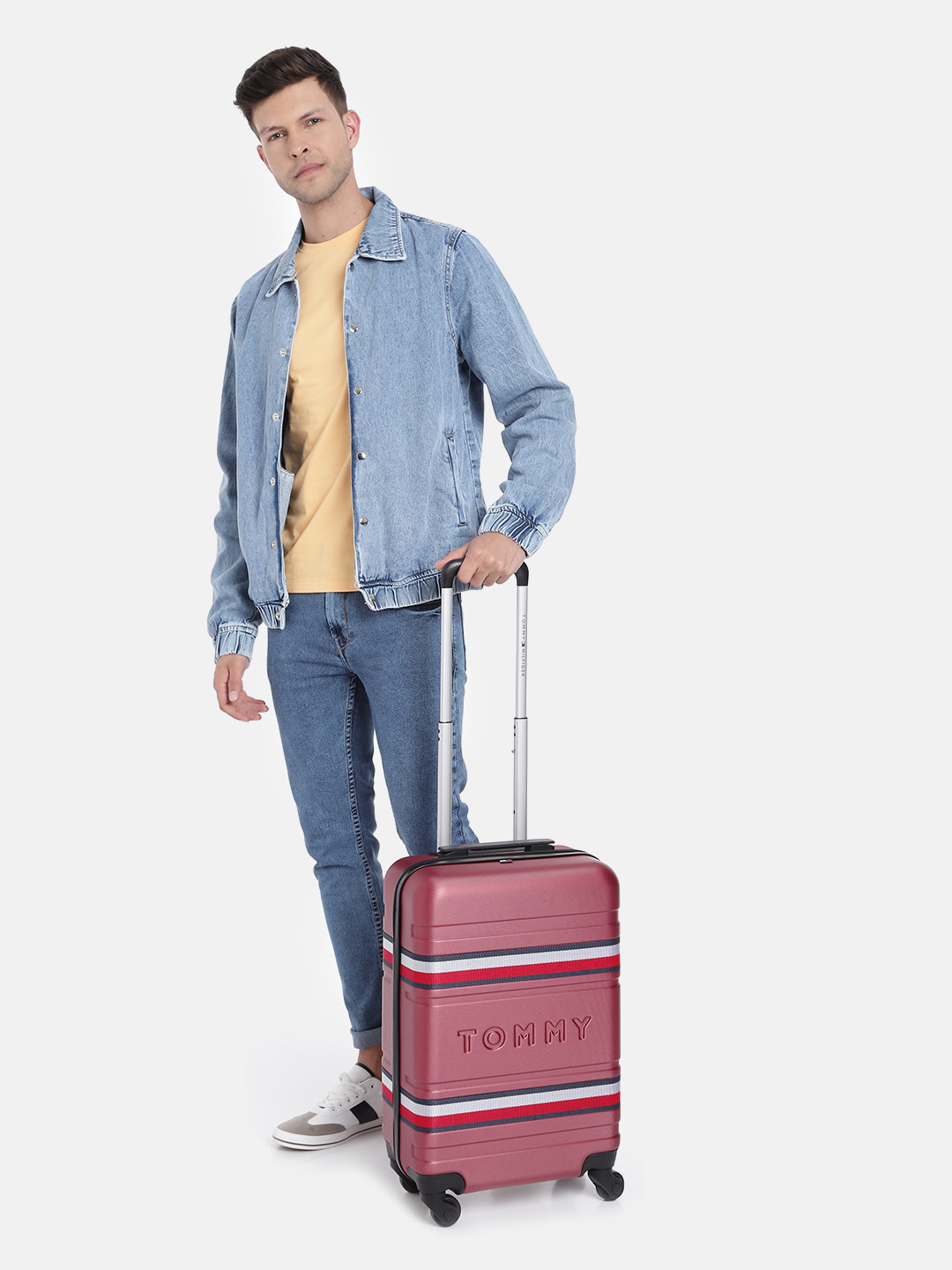 Tommy Hilfiger Striped Cabin Trolley Suitcase