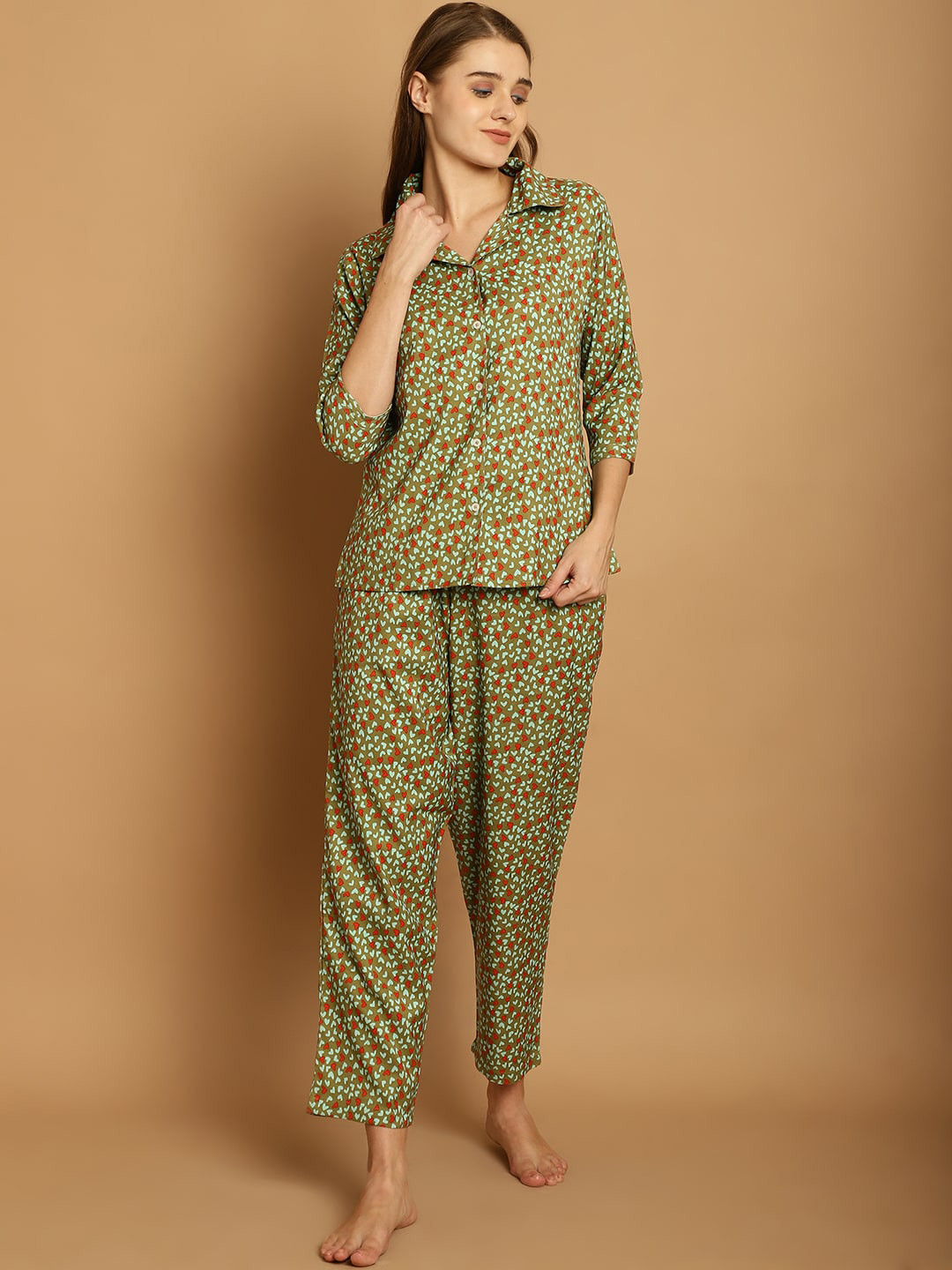 Shararat Conversational Printed Crepe Night Suit