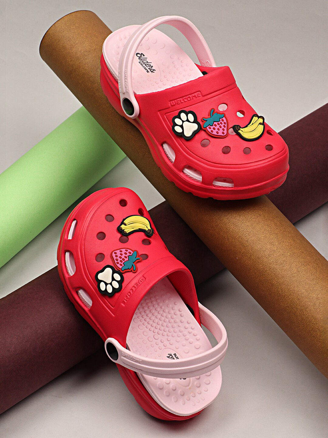 WELCOME Kids Soft Waterproof Daily Adjustable Back Strap Anti-Skid Comfort Clogs