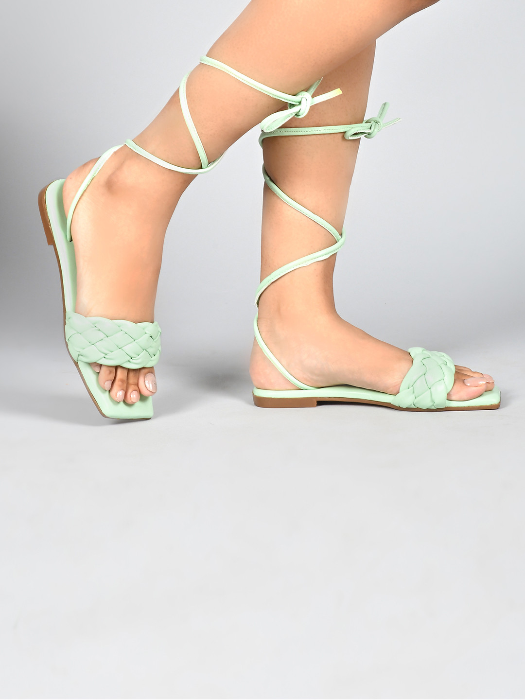 JM Looks Textured Lace-Ups Gladiators