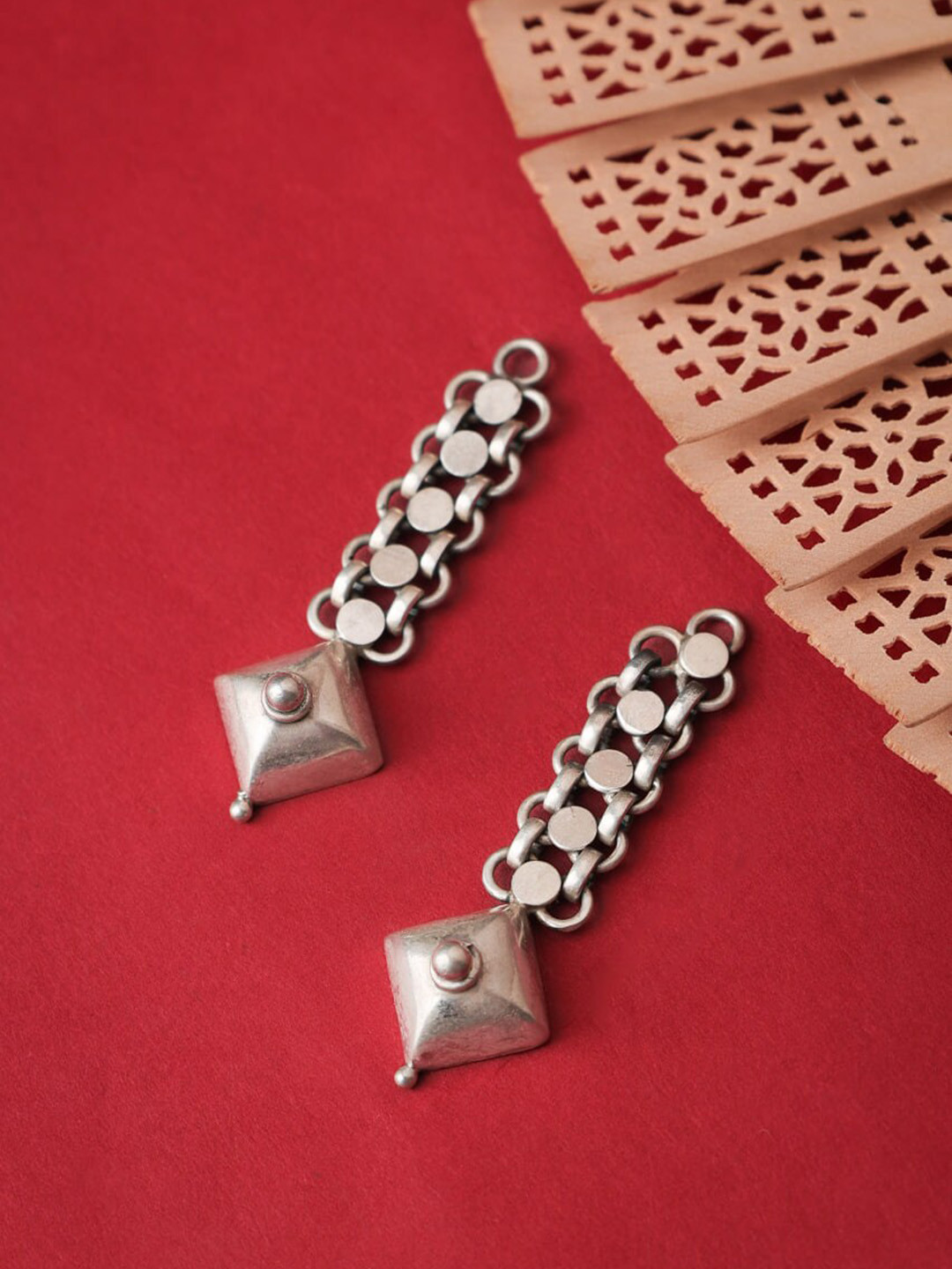 Shyle 925 Sterling Silver Geometric Drop Earrings