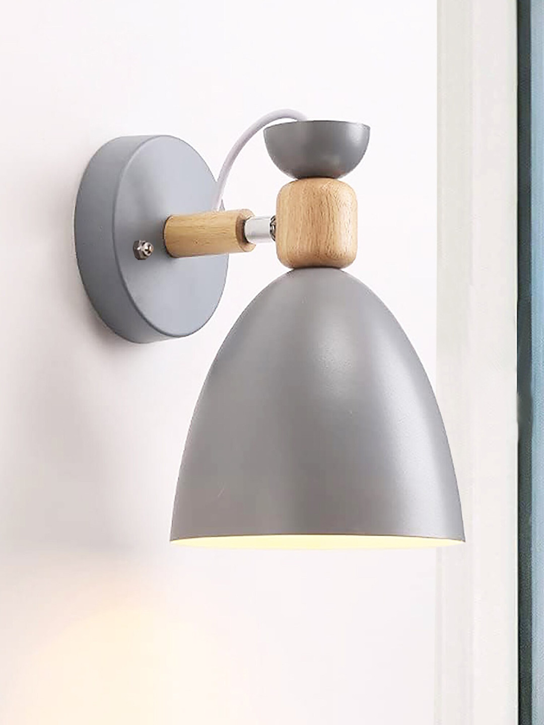 Homesake Grey Wooden Macaron Modern Wall Lamps