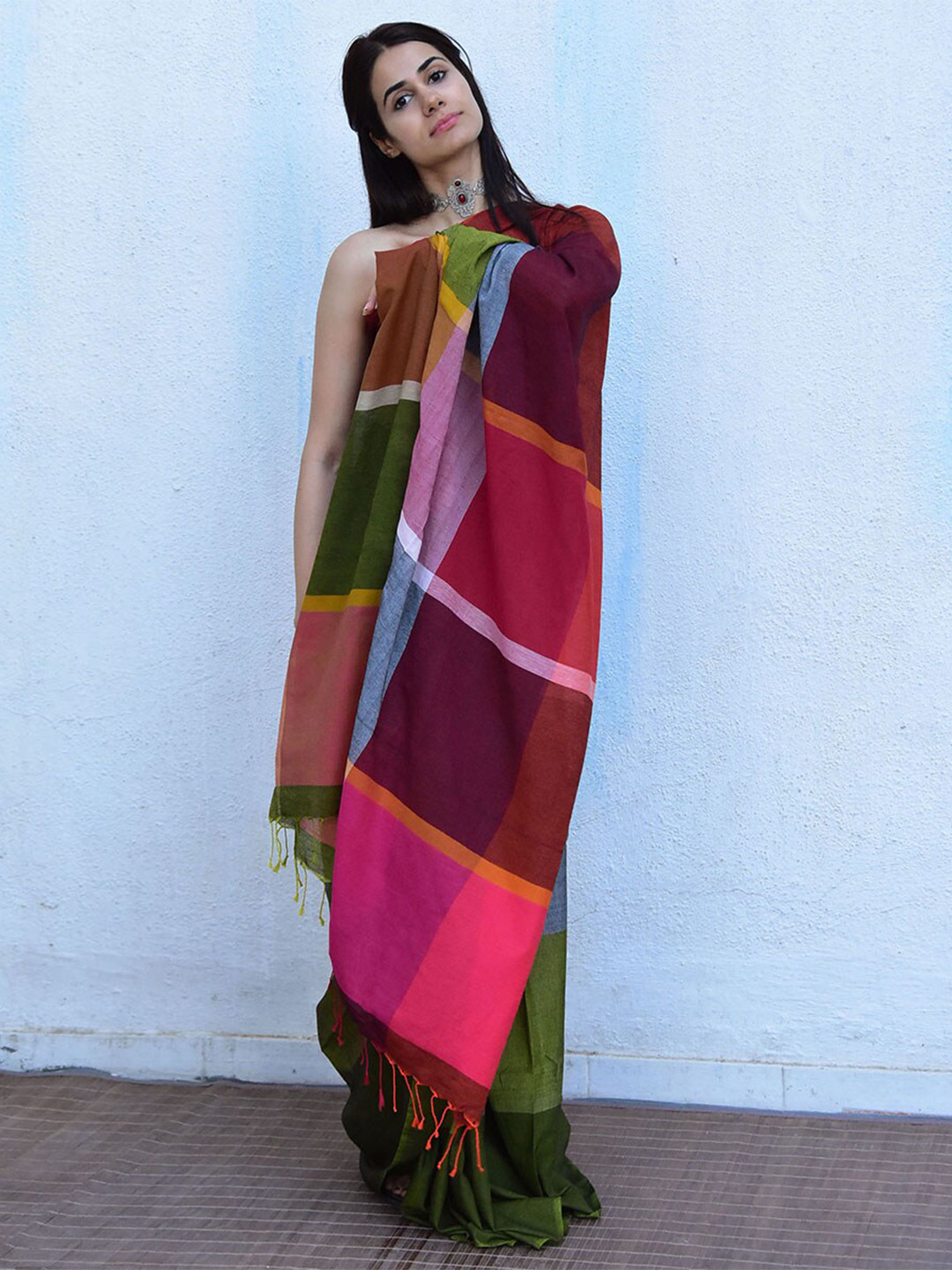 Chidiyaa Colourblocked Pure Cotton Saree