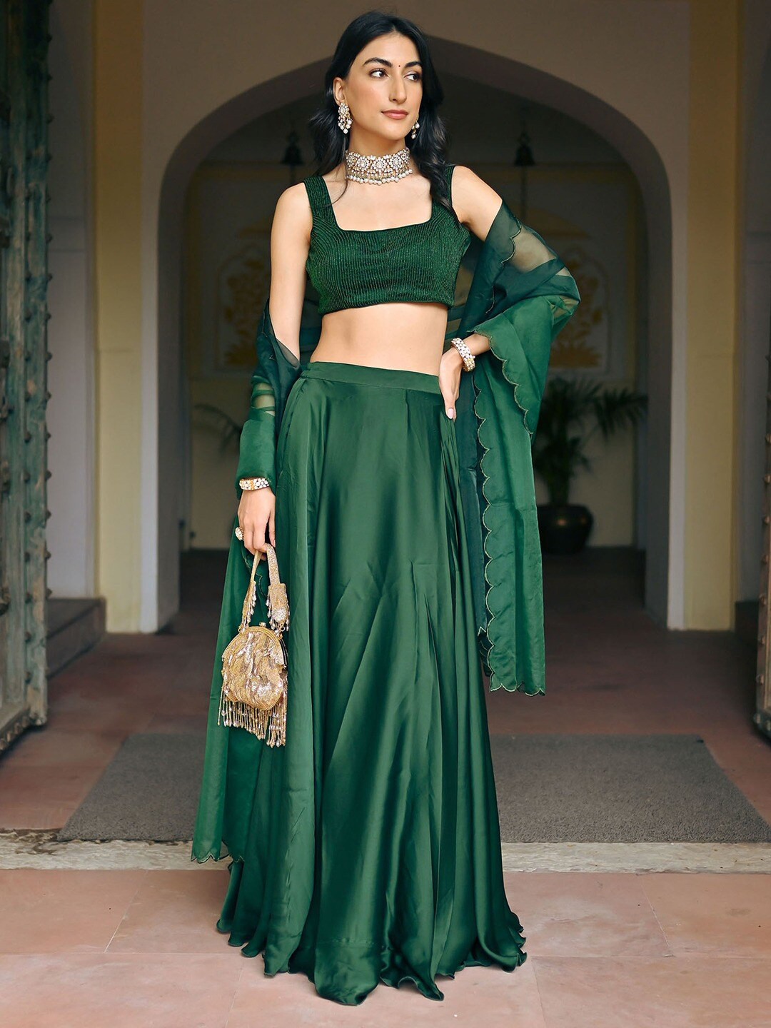 Lavanya The Label Satin Ready to Wear Lehenga & Blouse With Dupatta