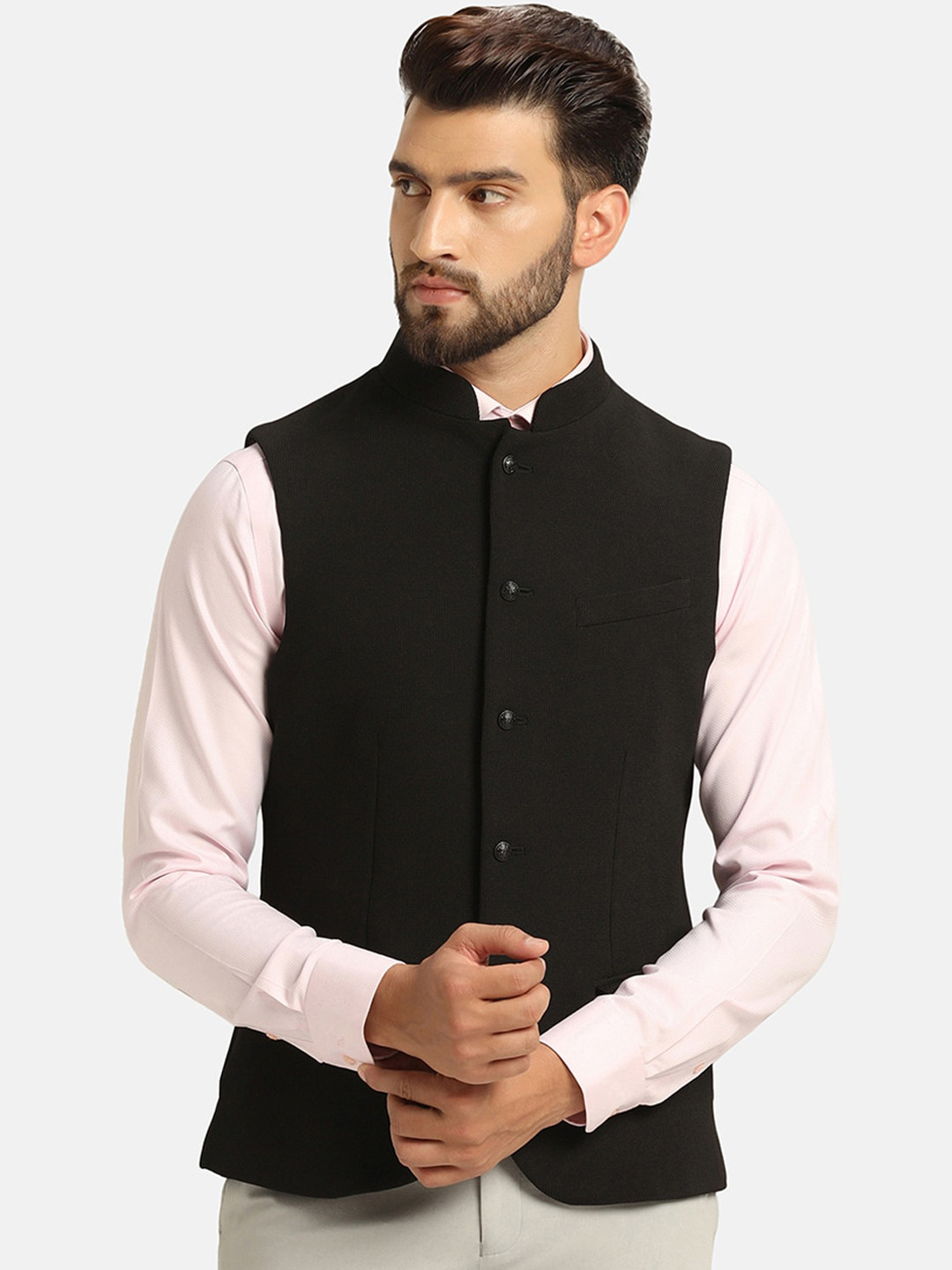 Blackberrys Slim Fit Woven Formal Waist Coat