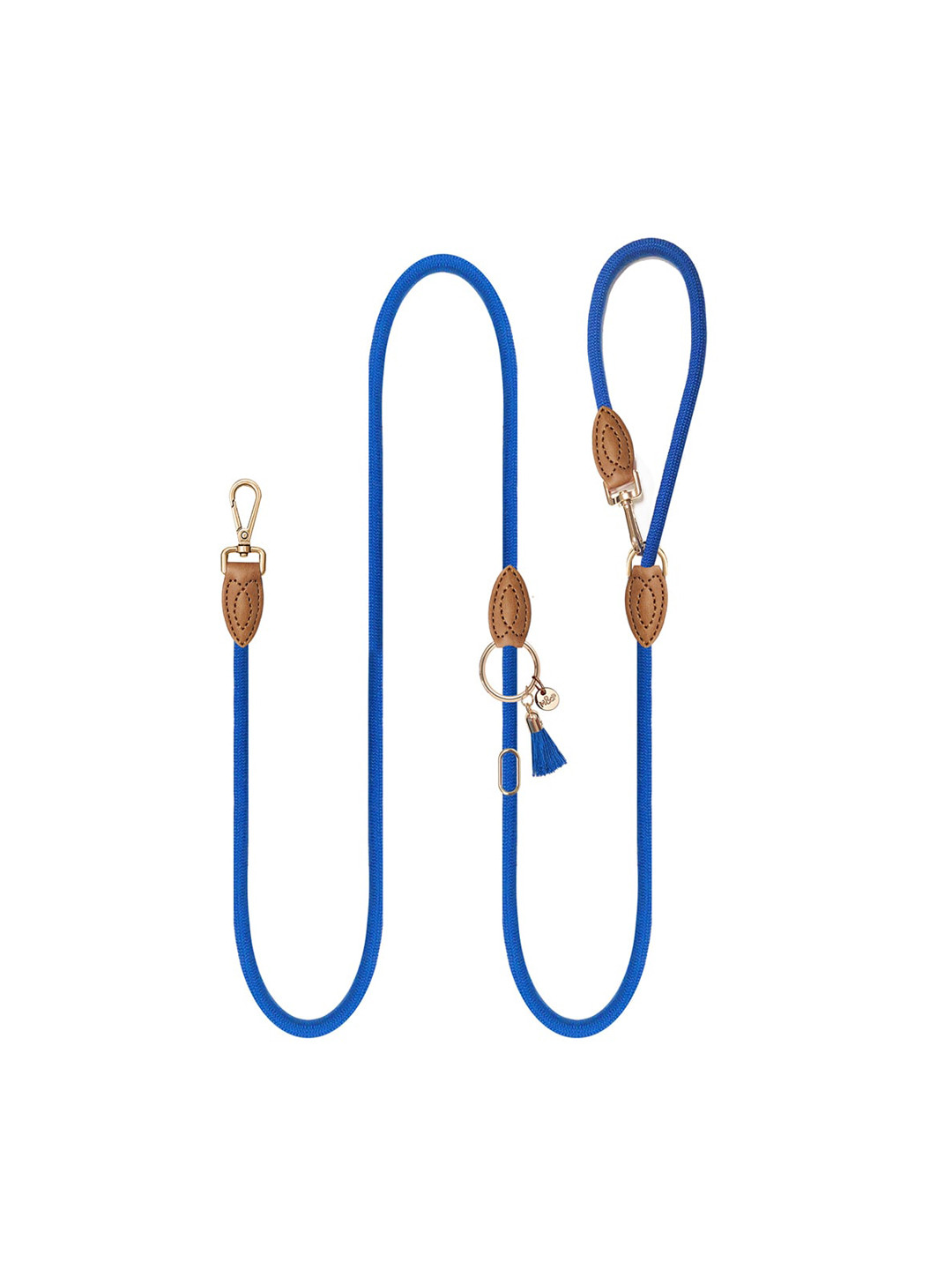 Milk & Pepper Blue Self Design Kaya Multifunctional Dog Leash