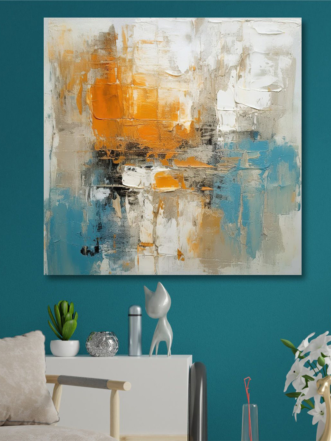 SAF Wooden Framed Abstract Art Canvas Wall Painting Wall Art