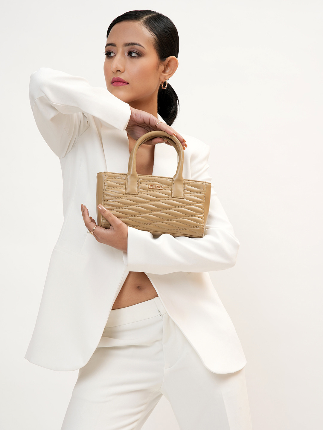 KLEIO Quilted Structured Handheld Bag