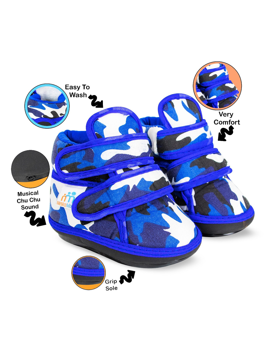 BAESD Infants Printed Musical Chu Chu Sound Quick-Drying Lightweight Cotton Booties