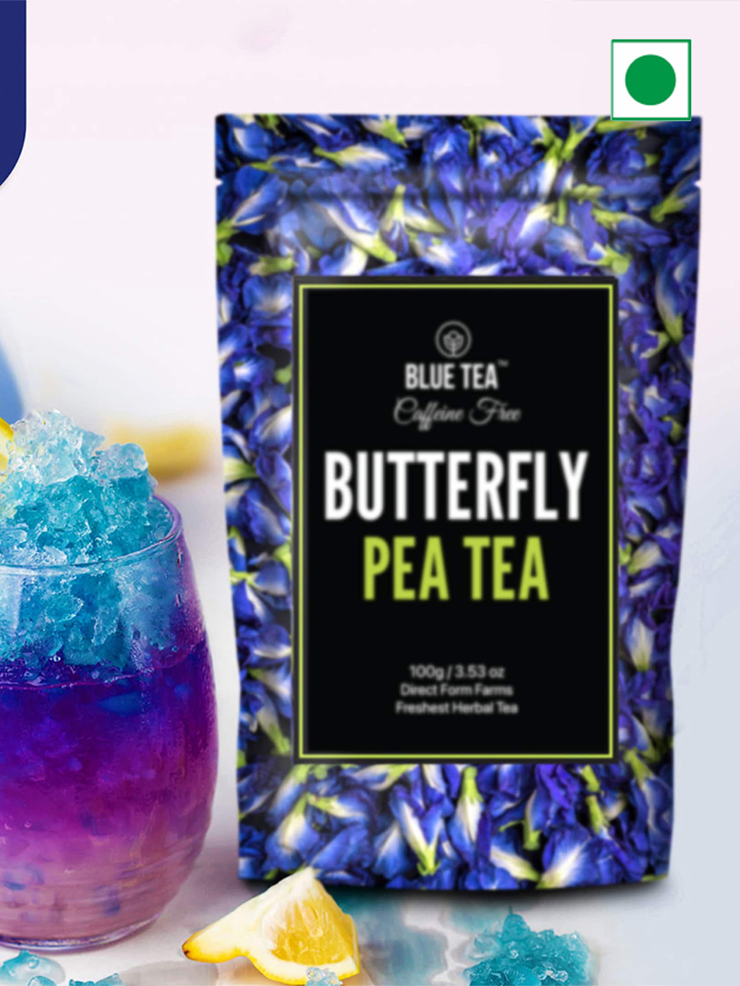 BLUE TEA Dried Butterfly Pea Flower Tea-100 grams