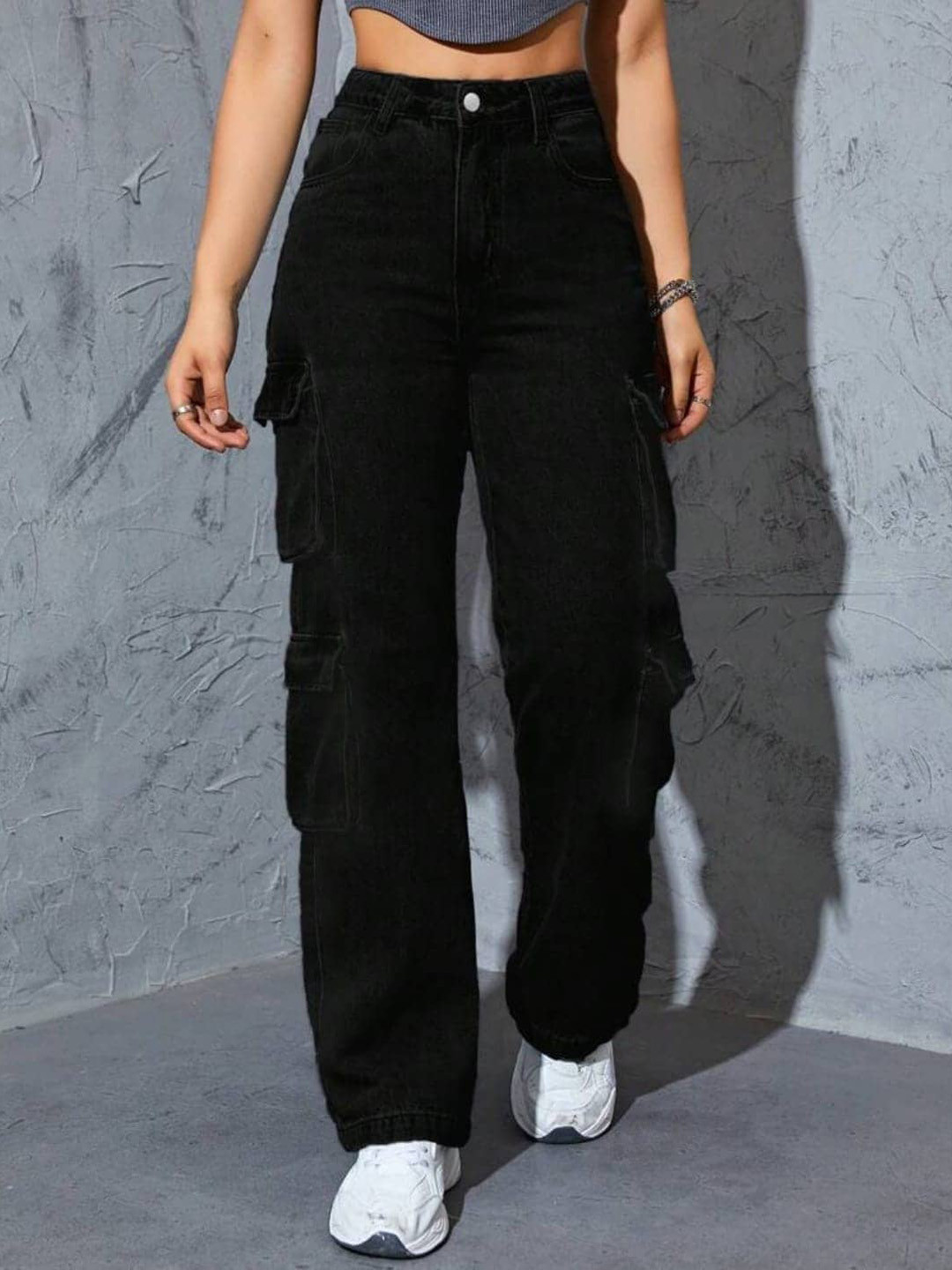 Next One Women Smart Wide Leg High-Rise Clean Look Stretchable Jeans