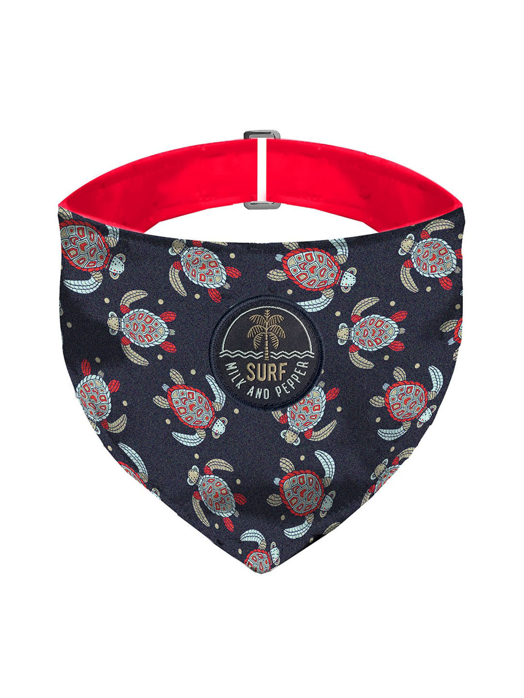 Milk & Pepper Navy Blue & White Graphic Printed Dog Bandana