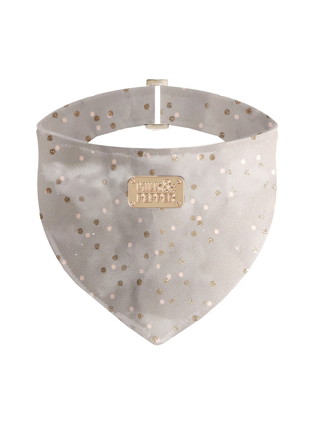 Milk & Pepper Grey Polka Dot Printed Dog Bandana