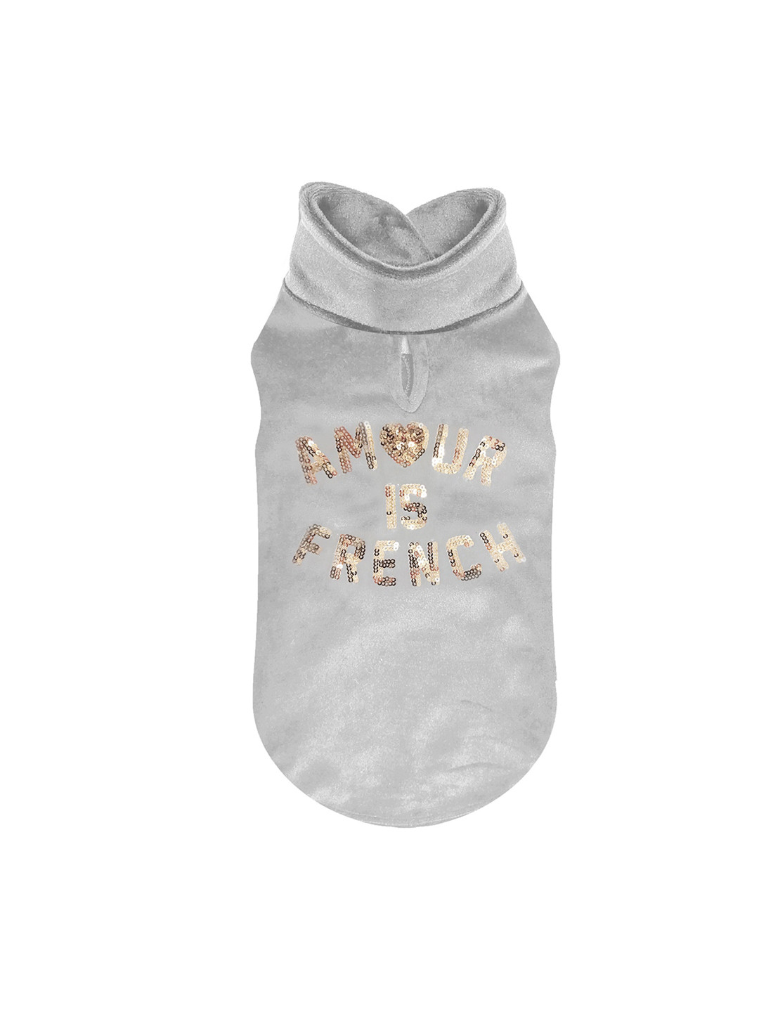 Milk & Pepper Grey & Gold-Toned Self Design Dog Sweaters