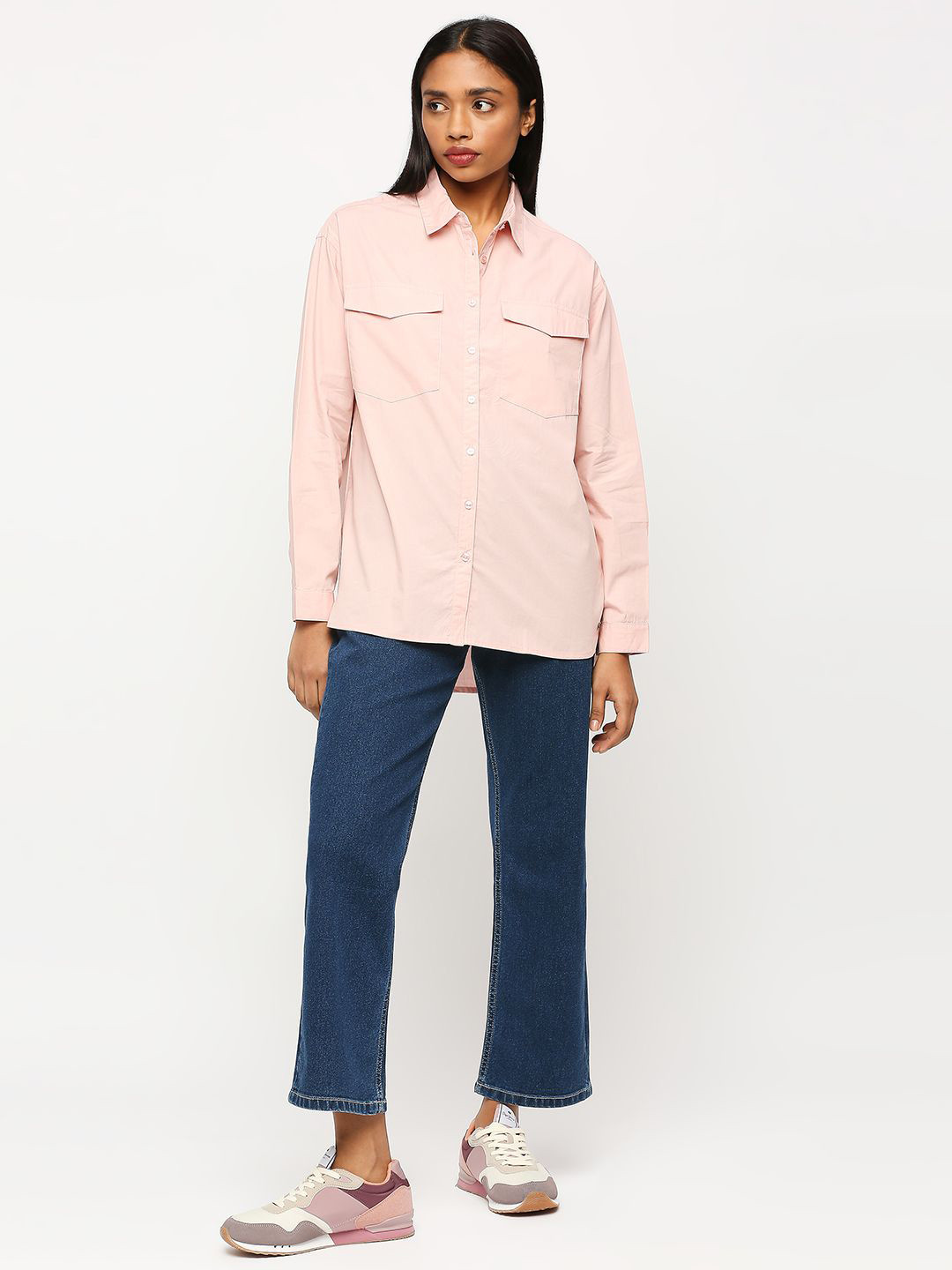 Pepe Jeans Spread Collar Opaque Pure Cotton Casual Oversized Shirt