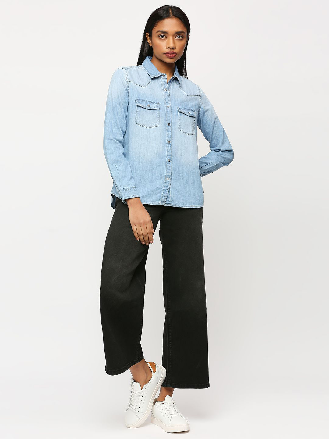 Pepe Jeans Fadded Spread Collar Pure Cotton Casual Shirt