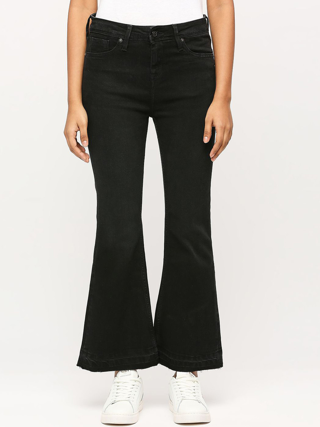 Pepe Jeans Women Bootcut Fit High-Rise Clean Look Stretchable Jeans