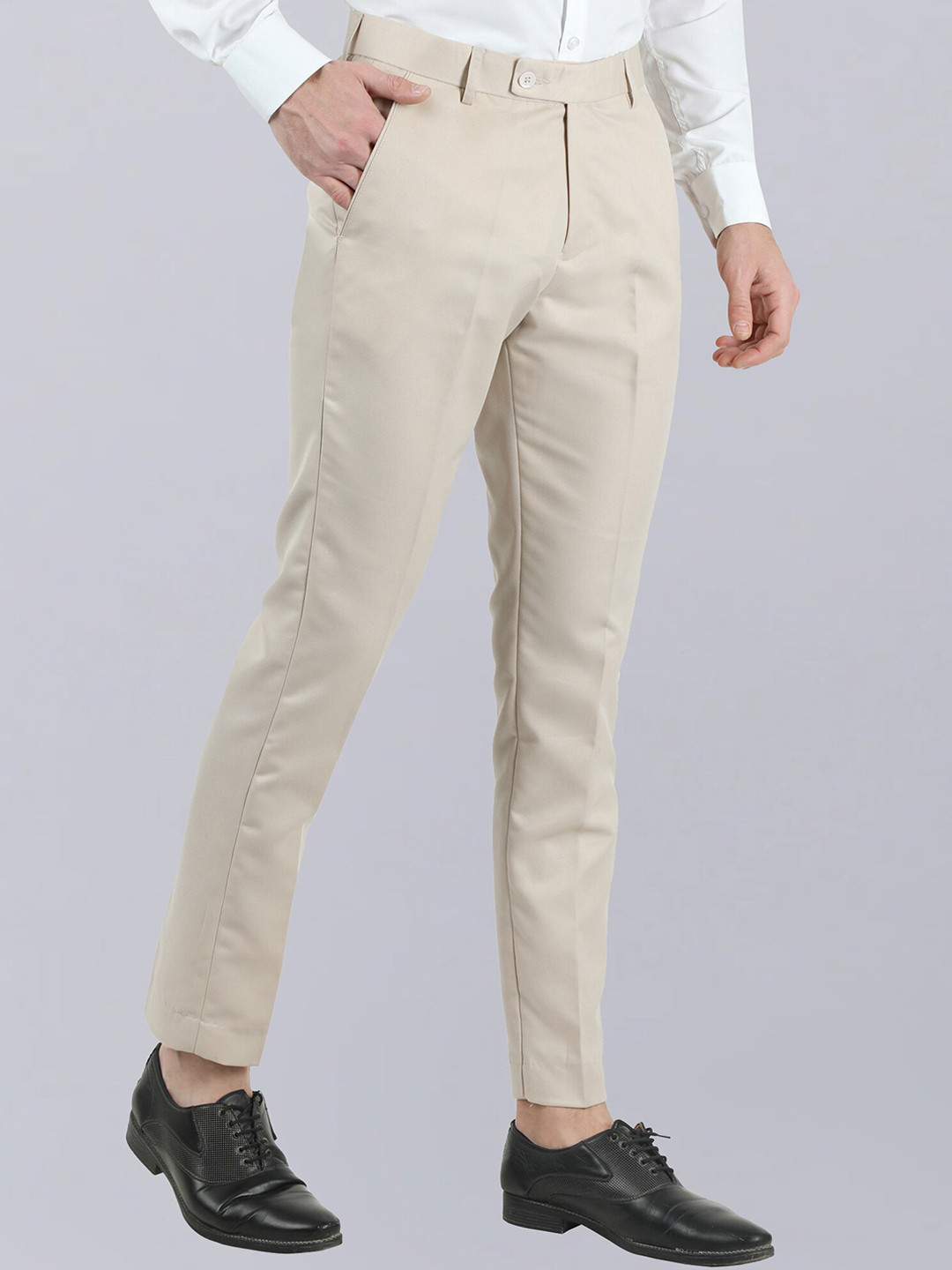 VEI SASTRE Men Mid-Raise Flat Front Smart Slim Fit Formal Trousers