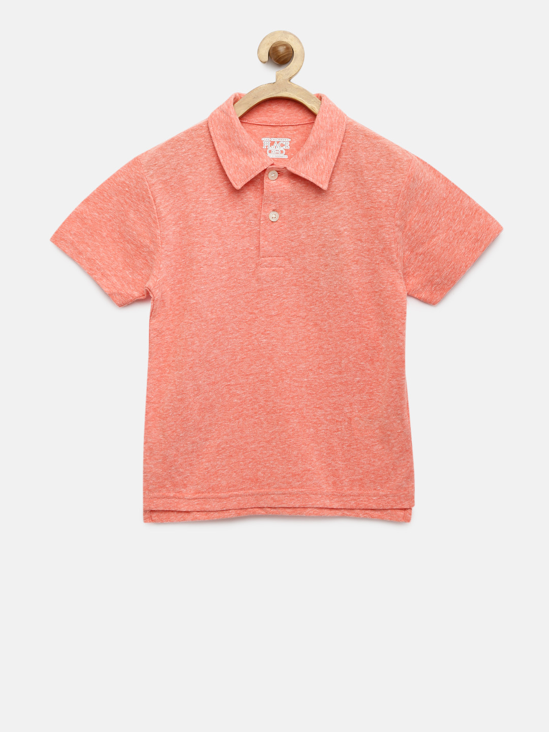 The Childrens Place Boys Coral Solid Polo Collar T-shirt