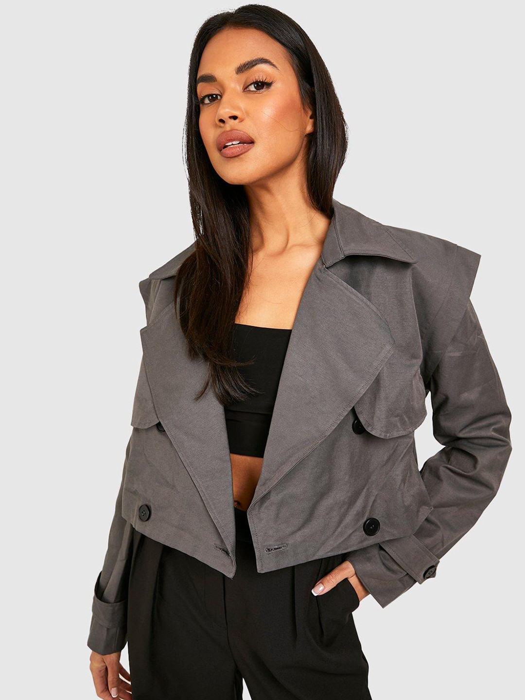Boohoo Layered Double Breasted Tailored Jacket