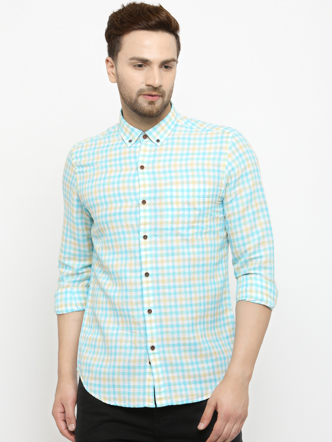 Buy Wills Lifestyle Men Blue \u0026 White 