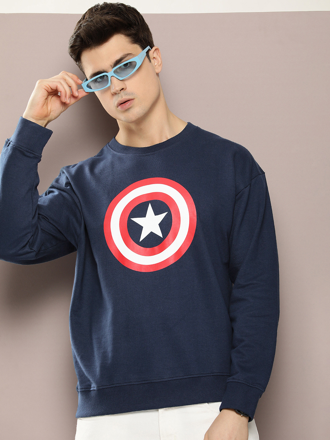 Kook N Keech Men Captain America Printed Sweatshirt