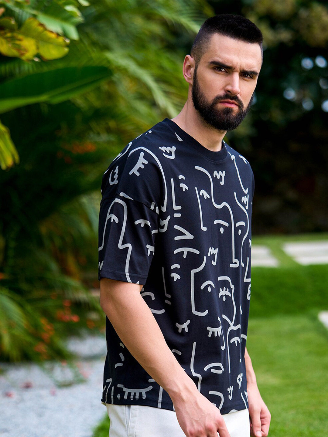 Stormborn Graphic Printed Oversized Drop Shoulder Sleeves Pure Cotton T-shirt