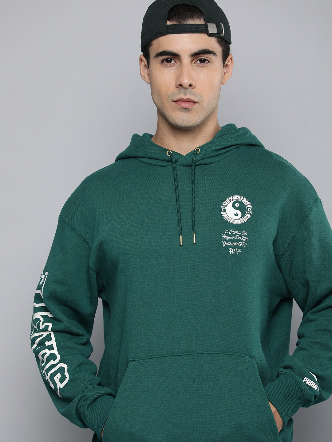 Puma X Staple Embroidered Relaxed Fit Cotton Hooded Sweatshirt