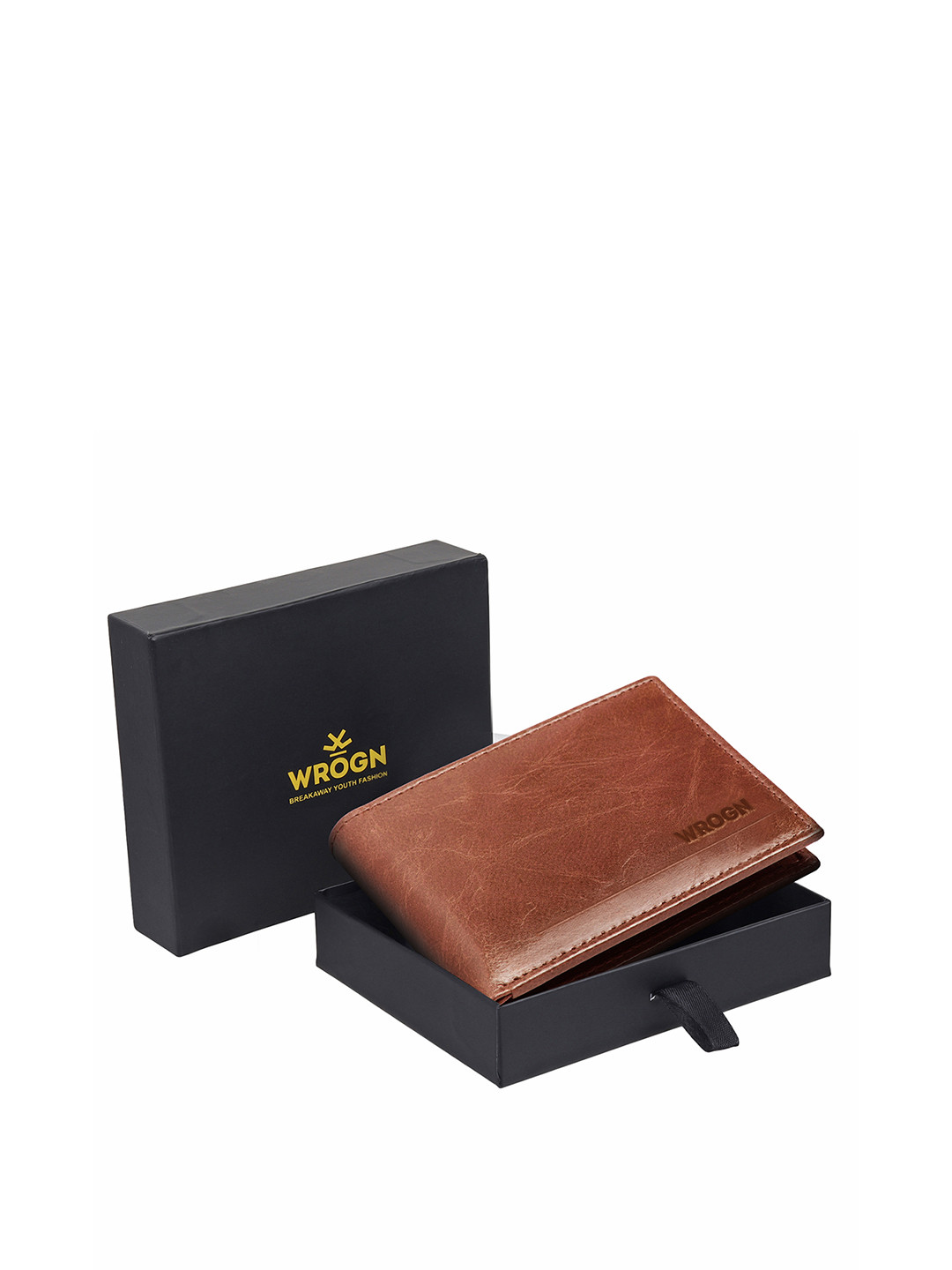 WROGN Men Leather Two Fold Wallet