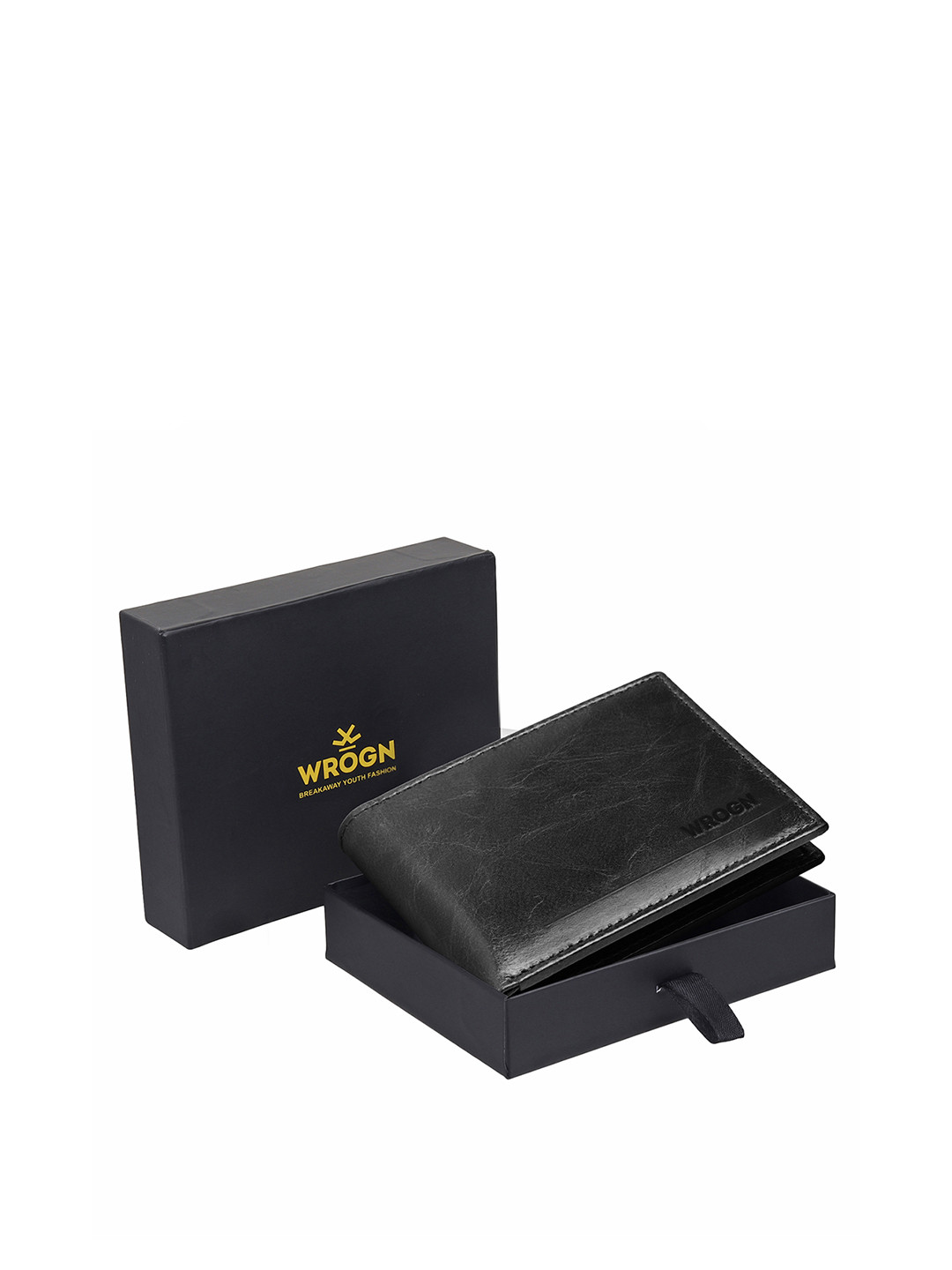 WROGN Men Leather RFID Two Fold Wallet