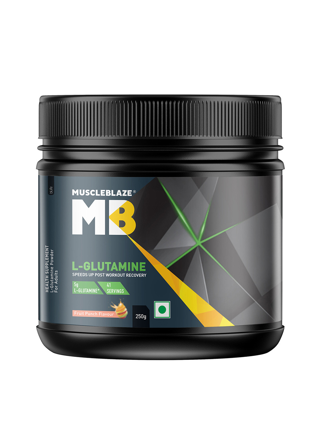 MuscleBlaze L- Glutamine Powder Speeds Up Post Workout Recovery - Fruit Punch - 250 gms