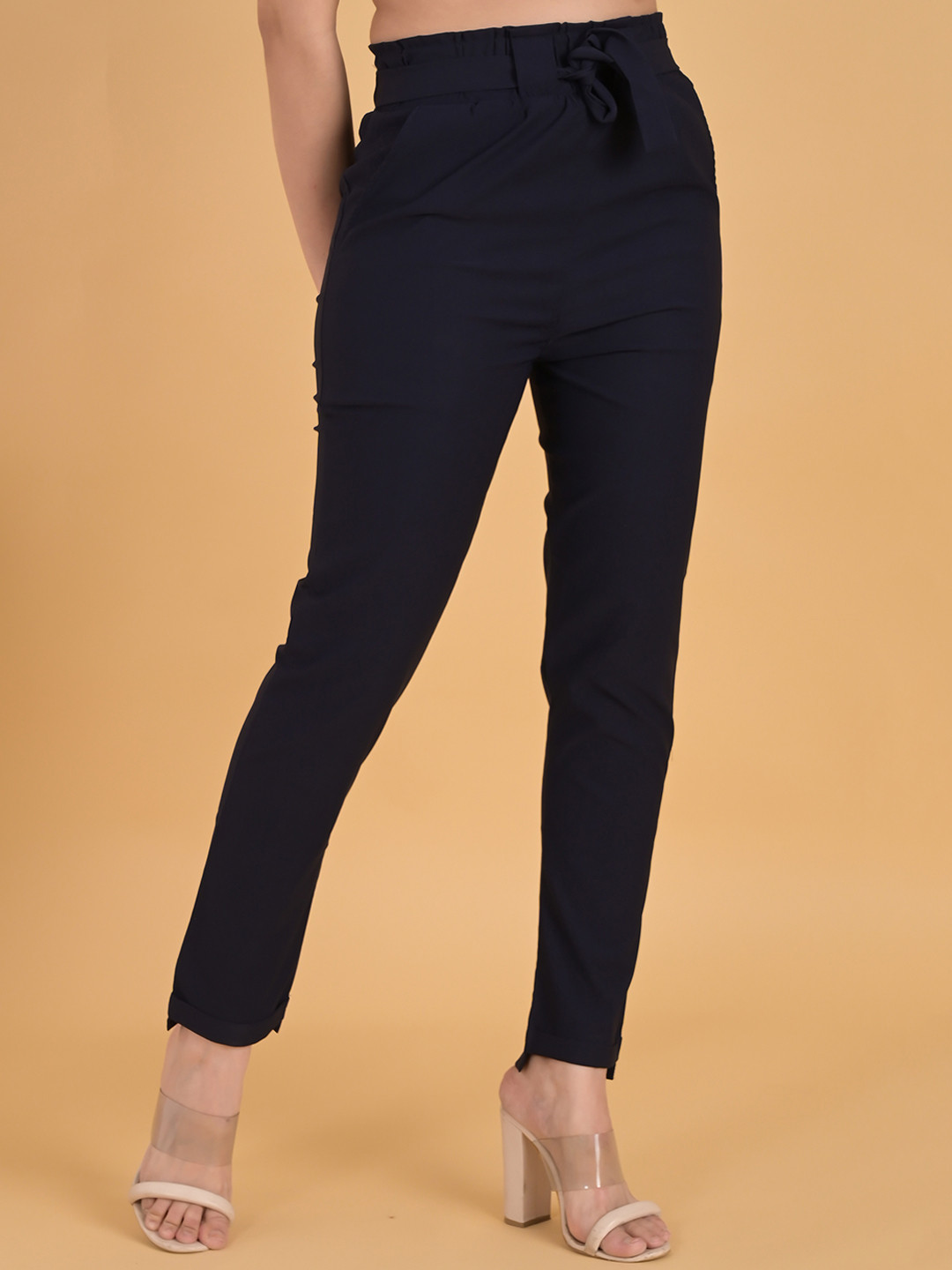 FUBAR Women Relaxed Slim Fit Easy Wash Cigarette Trouser