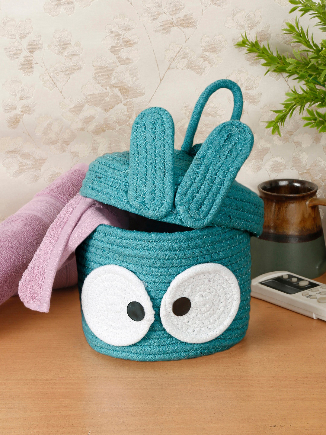 FABINALIV Blue Cartoon Design Multipurpose Foldable Organiser with Lid