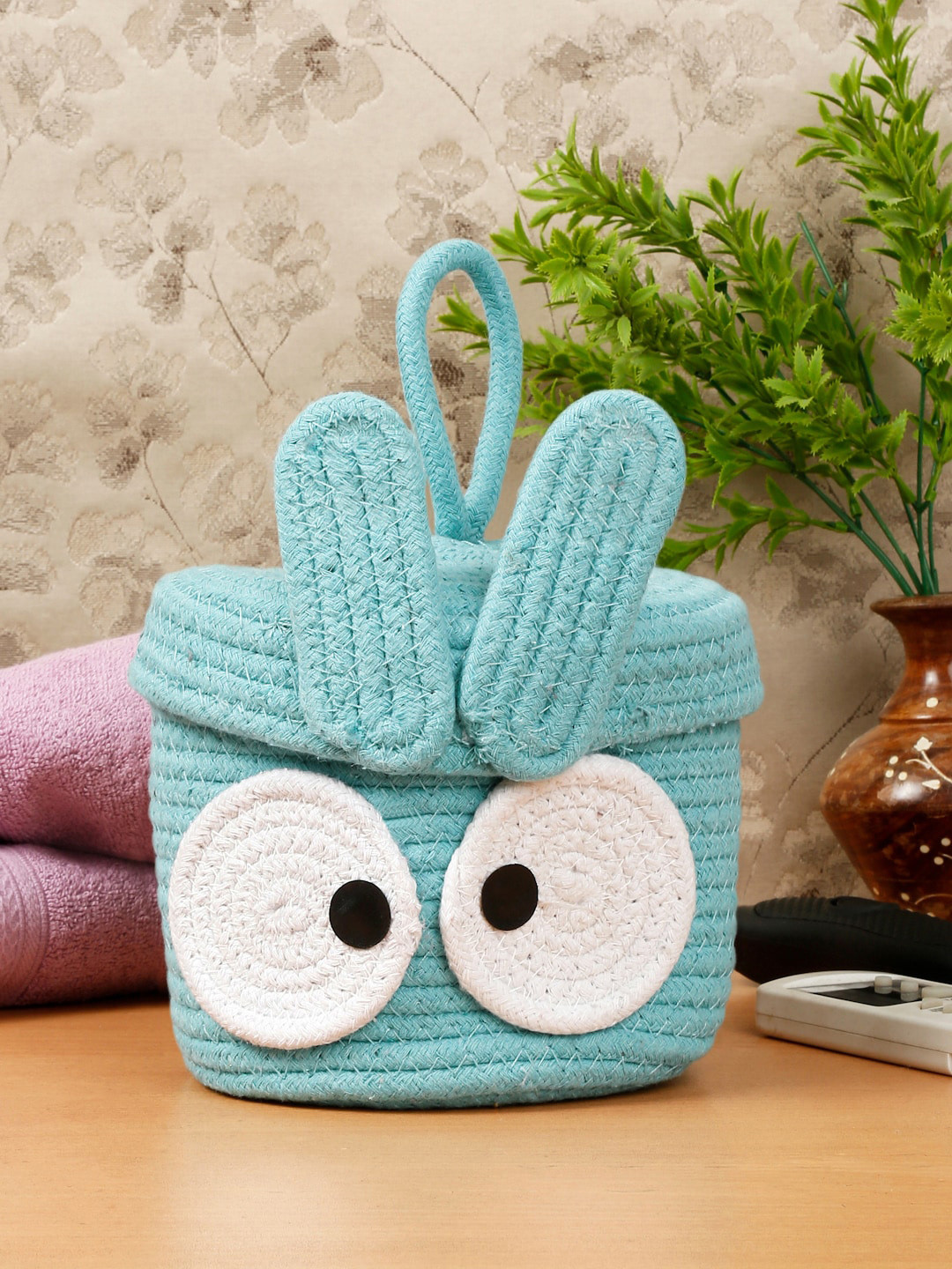 FABINALIV Blue Cartoon Design Multipurpose Foldable Organiser With Lid