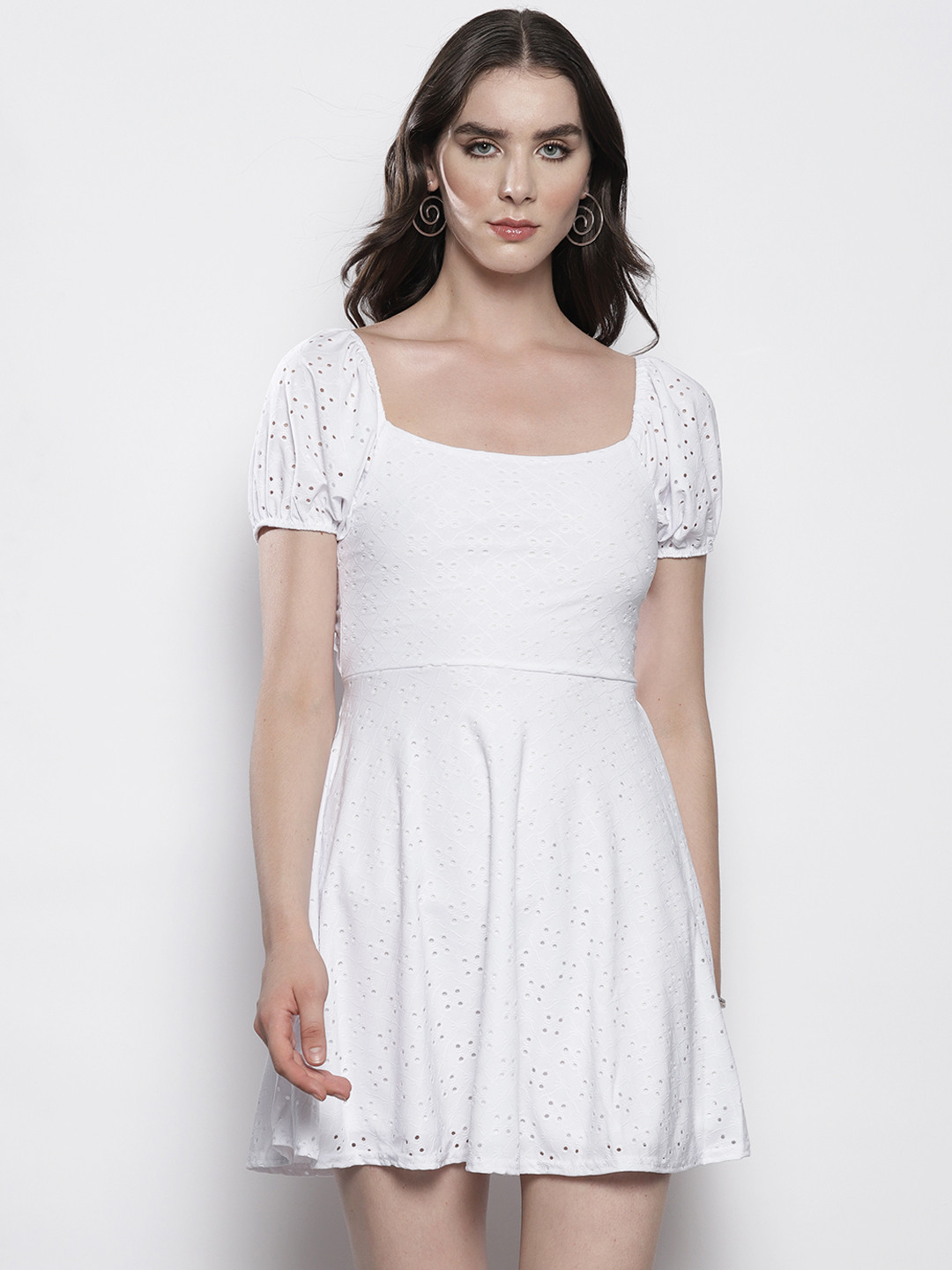 Boohoo Schiffli A-Line Mini Dress