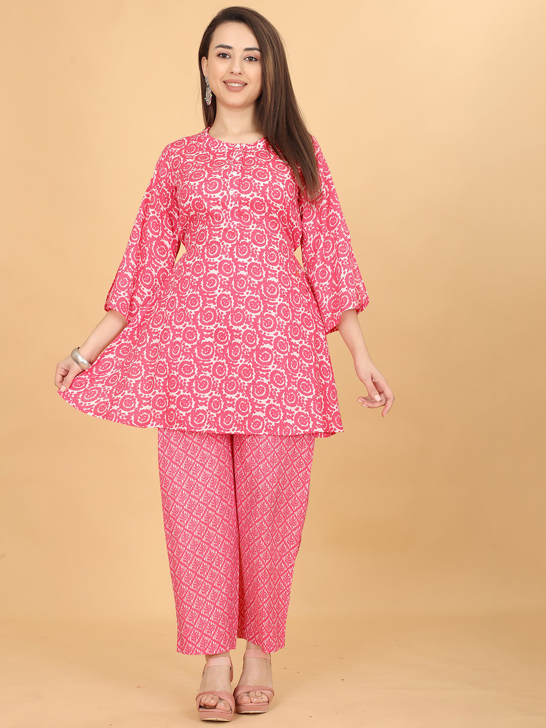 CHANSI Casual Printed Tunic with Trousers