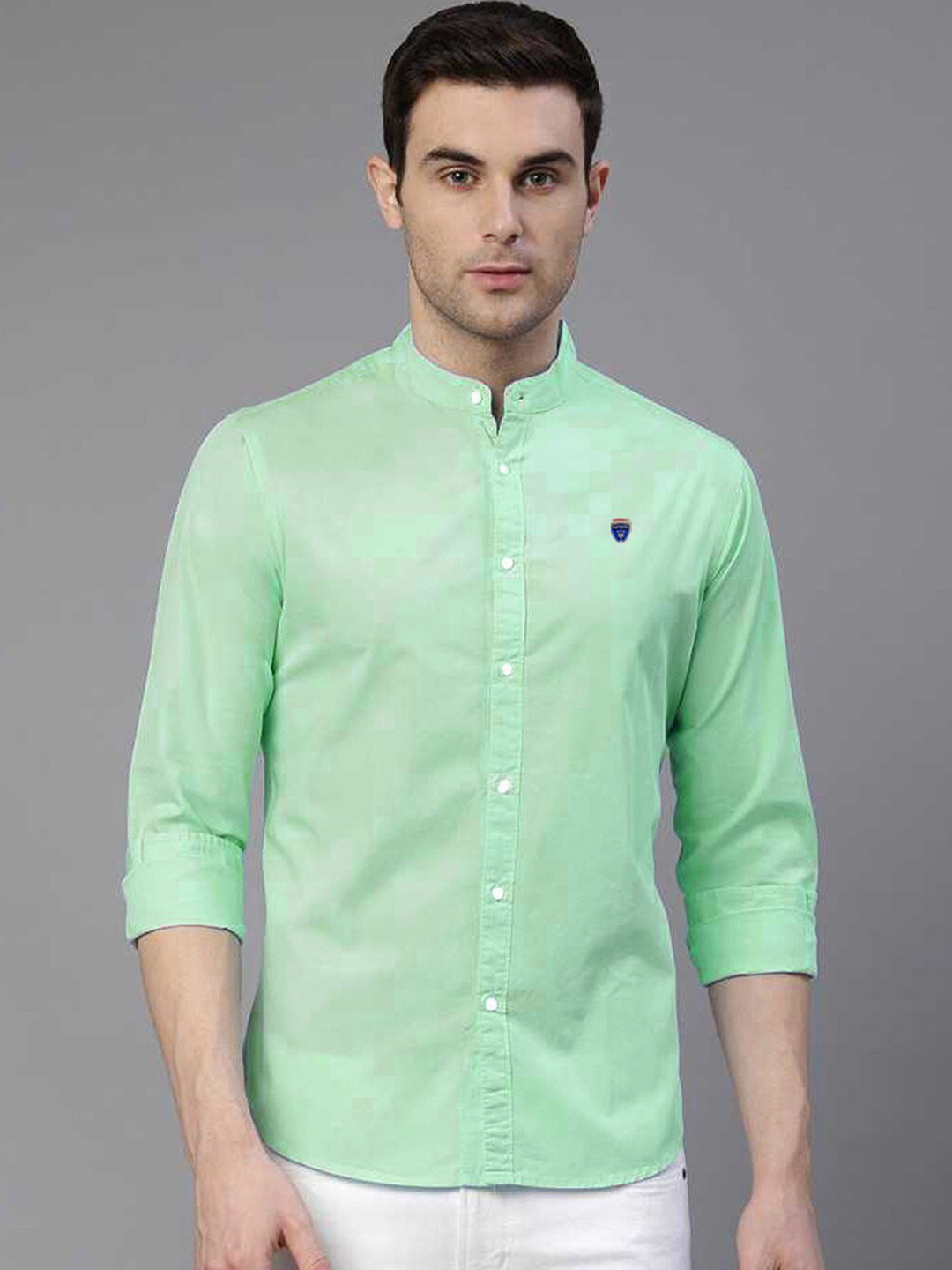 FUBAR Men Green Slim Fit Opaque Casual Shirt
