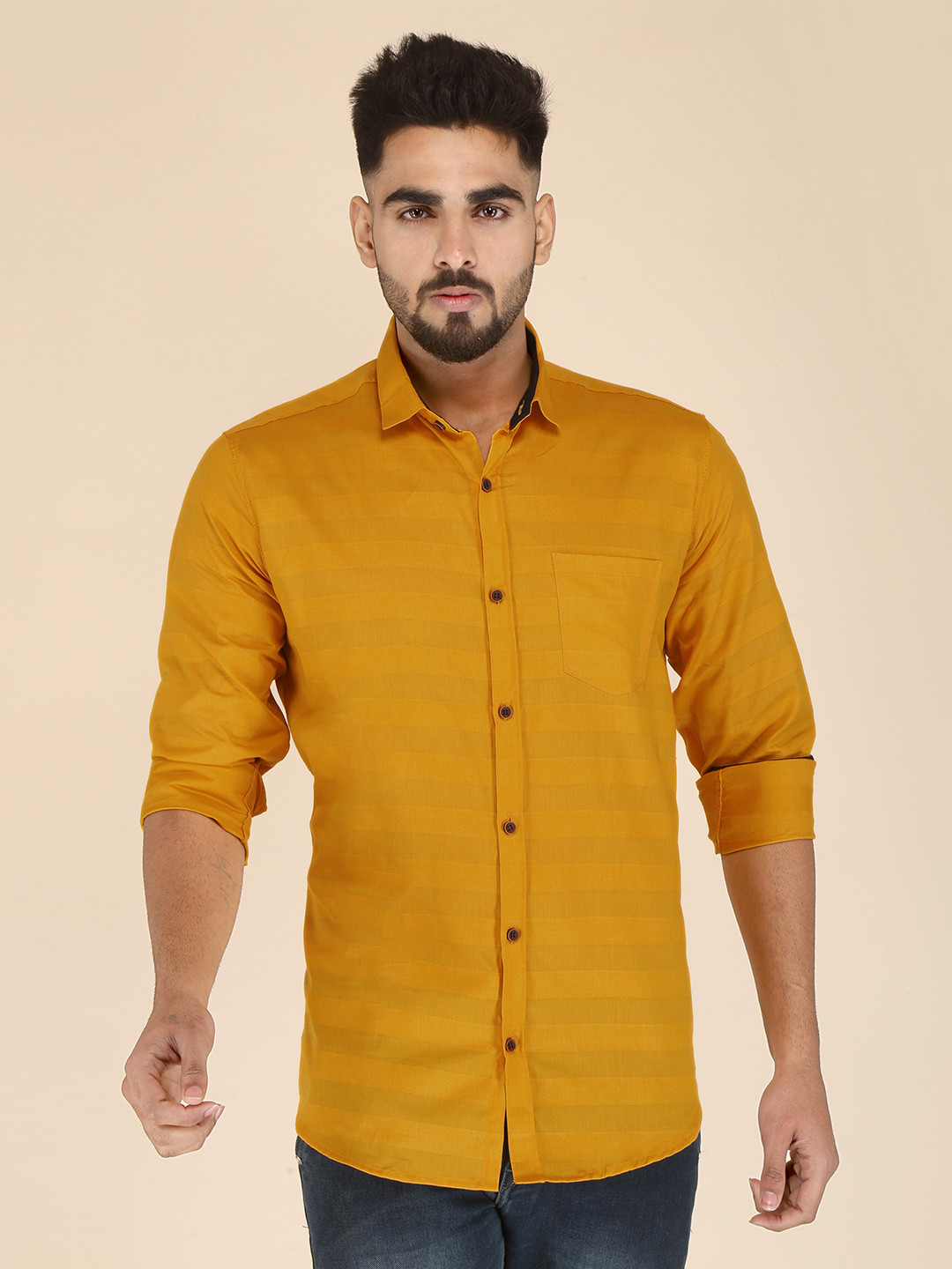 FUBAR Slim Fit Striped Casual Shirt
