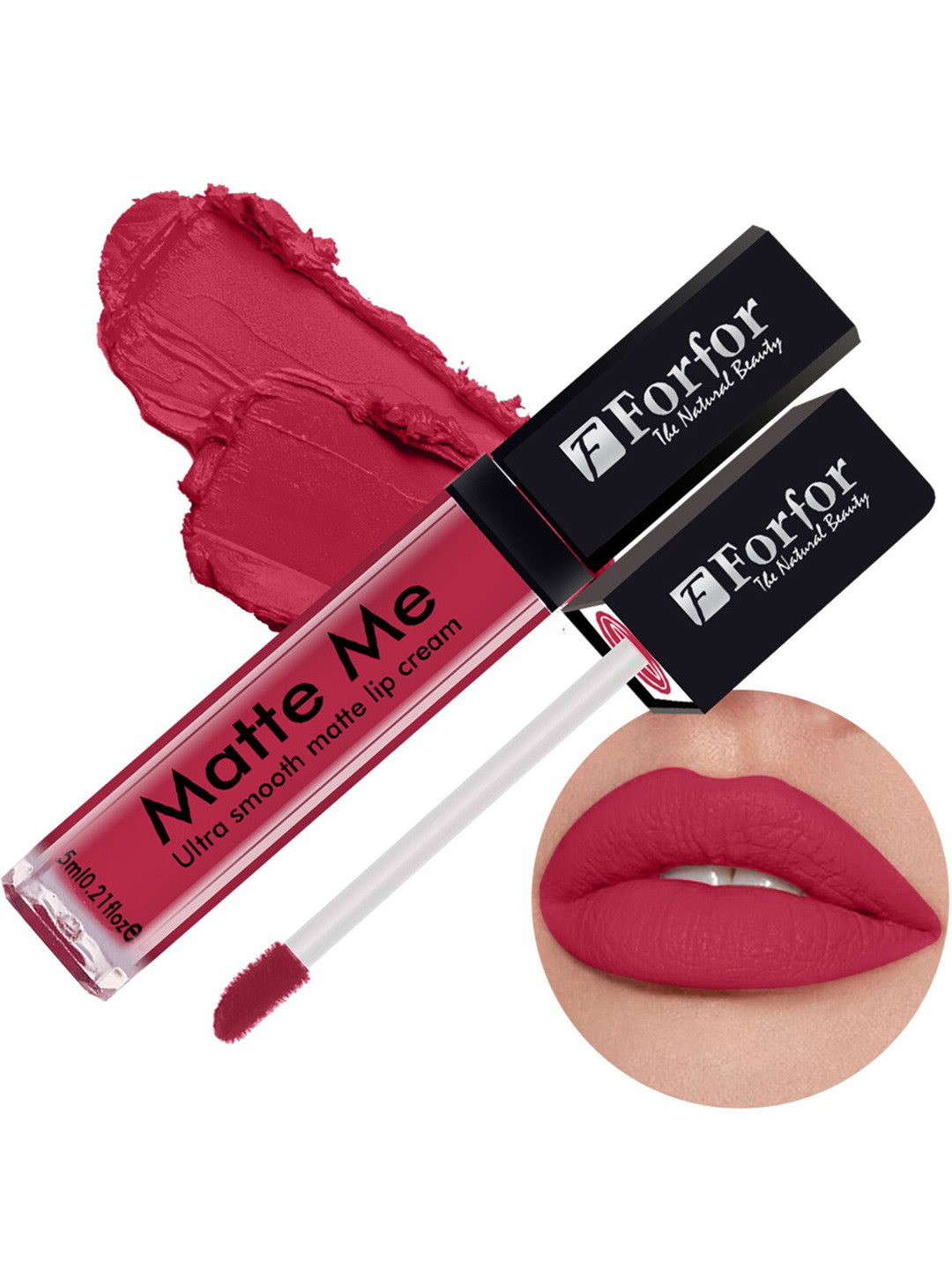 FORFOR Matte Me 4Pcs Long Lasting Liquid Matte Lipstick Brown-Wine-Nude Peach-Rose Red