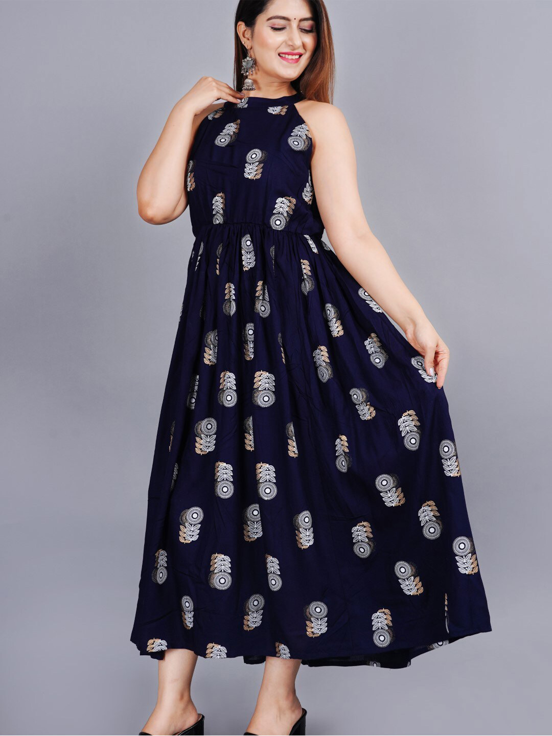 SIPET Floral Print Fit & Flare Dress