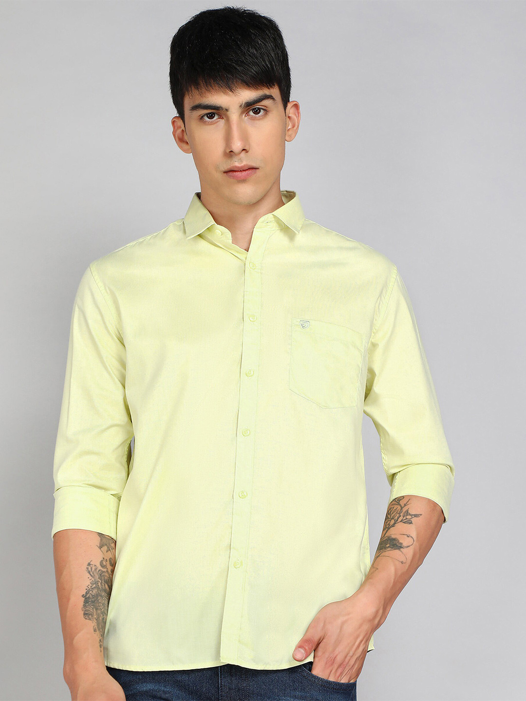 Sam and Jack Smart Spread Collar Chambray Casual Shirt