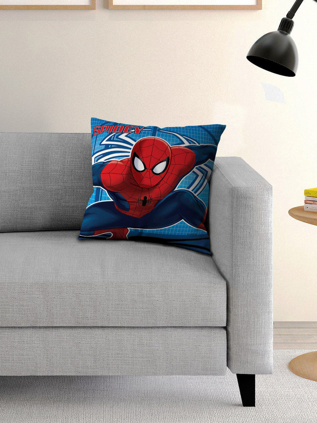 Athom Trendz Blue & Red Printed Cushion with Cusion Cover