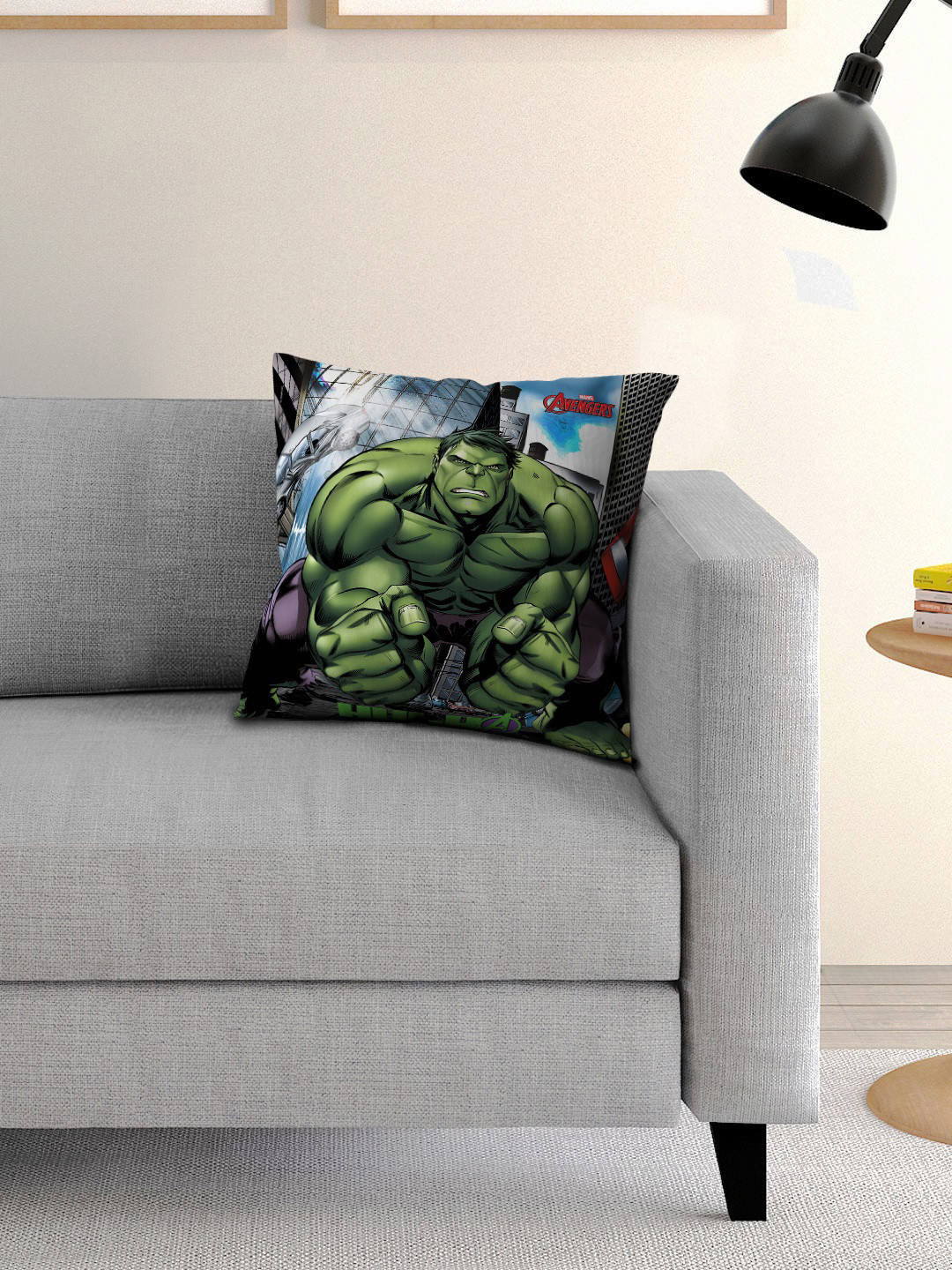 Athom Trendz Green Printed Cushion with Cushion Cover