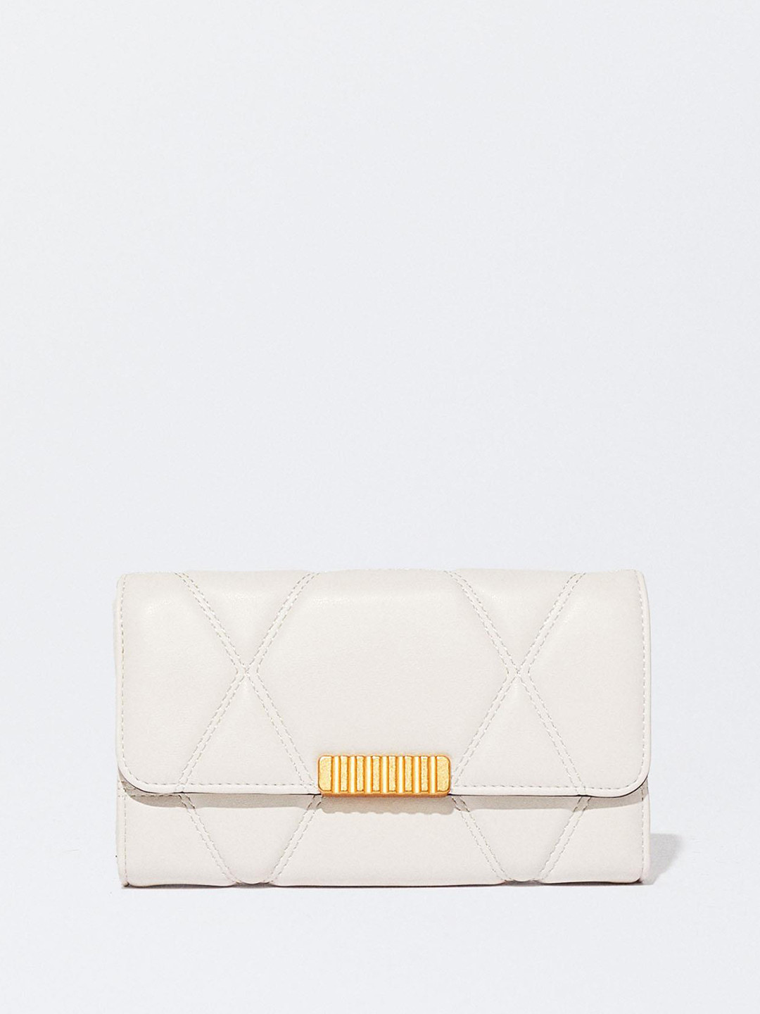 PARFOIS Women Quilted Detailed Three-Fold Wallet