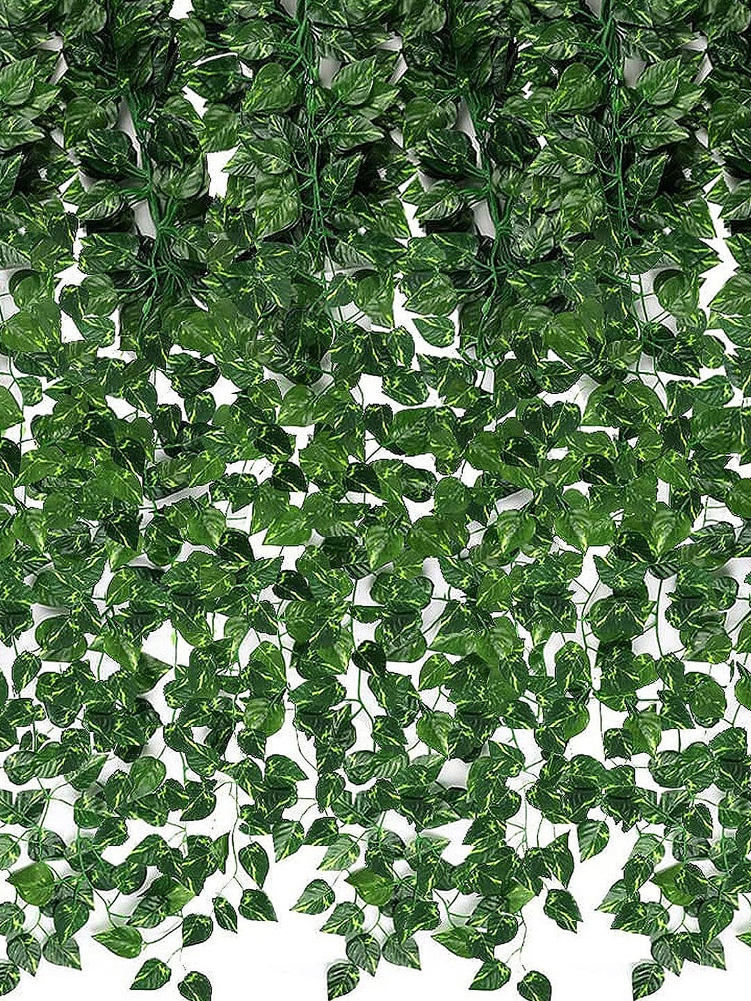 TIED RIBBONS Green Set of 12 Money Plant Artificial Wall Hanging Leaves