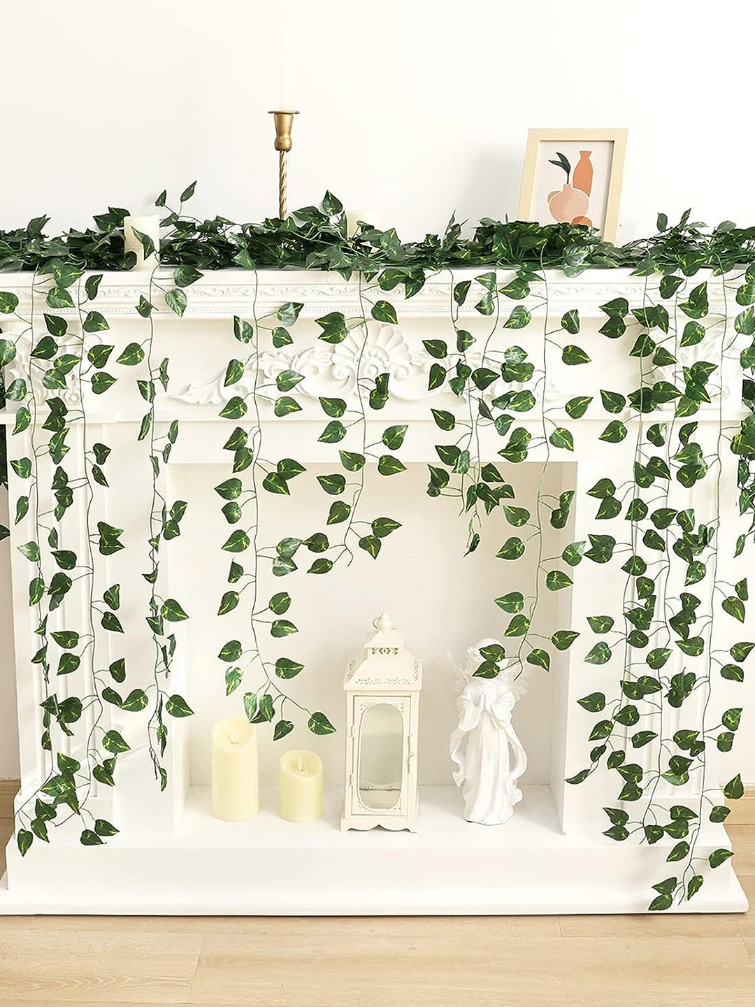 TIED RIBBONS Set of 6 Artificial Money Plants Wall Hanging Creeper
