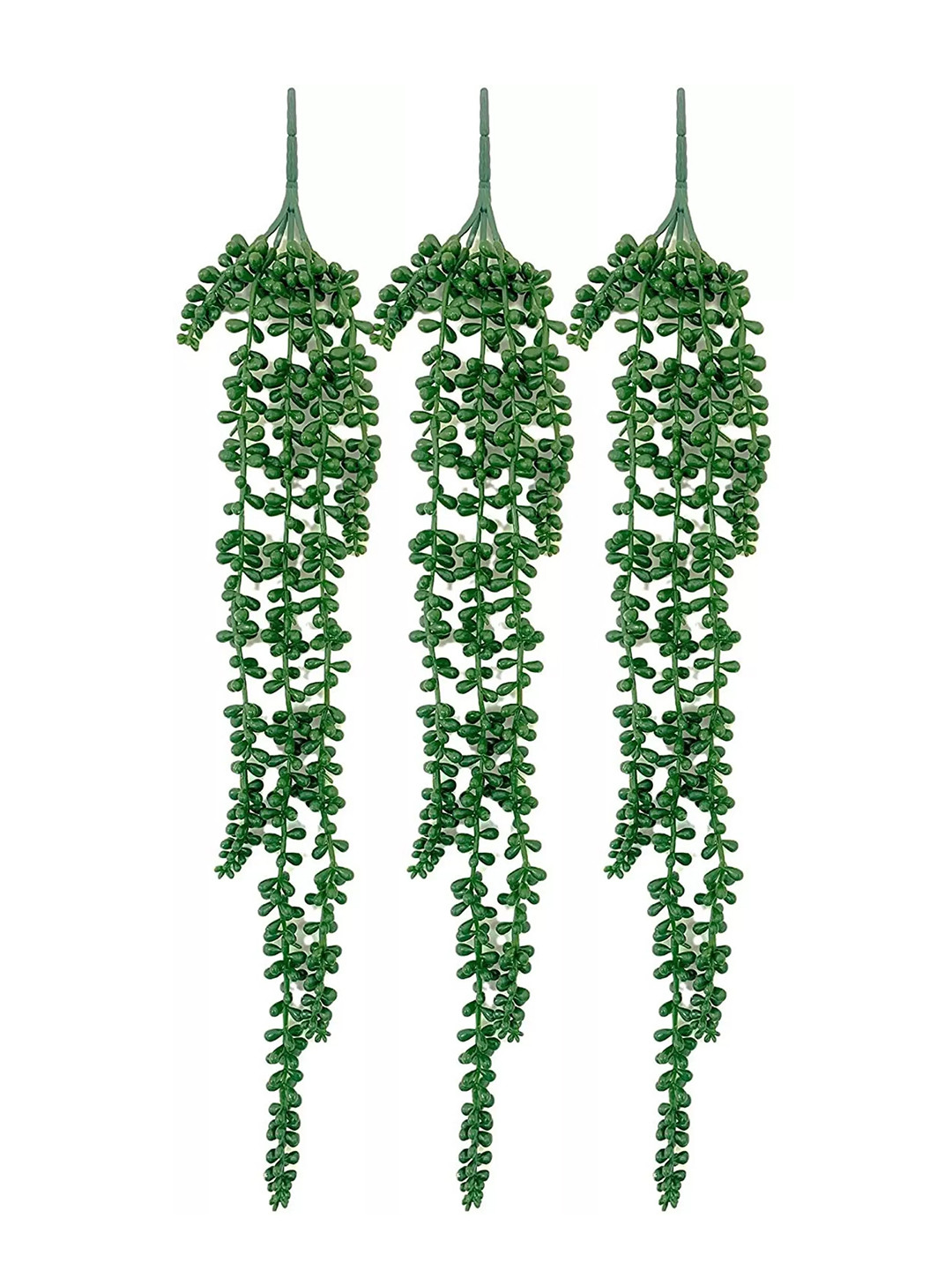 TIED RIBBONS Green Set of 3 Artificial Succulent Plants Wall Hanging