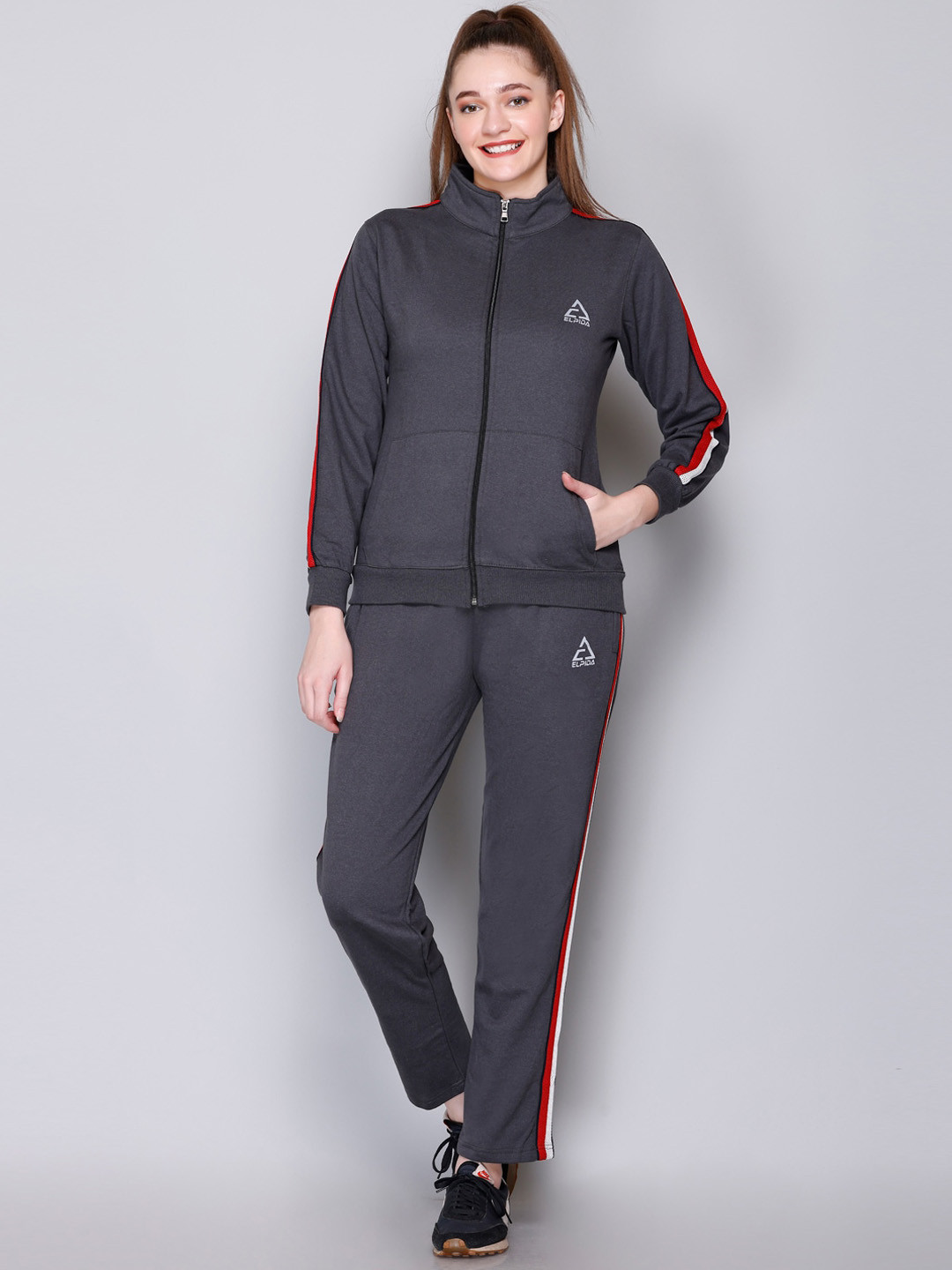 ELPIDA Cotton Mock Collar Tracksuit